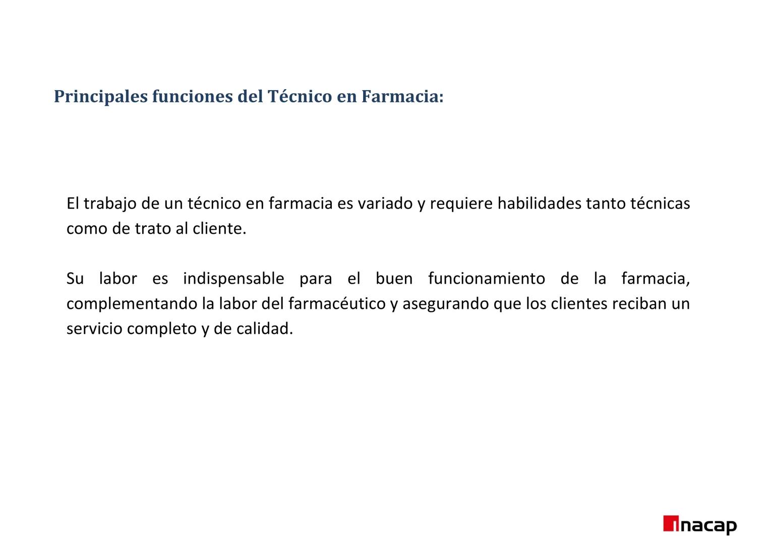 ÁREA SALUD
Inacap
ROL DEL TEF
UNIDAD 3 ROL DEL TEF
NOMBRE: Rol del TEF
CARRERA: Técnico de Nivel Superior en Farmacia
PROFESOR: Q.F. Natalia