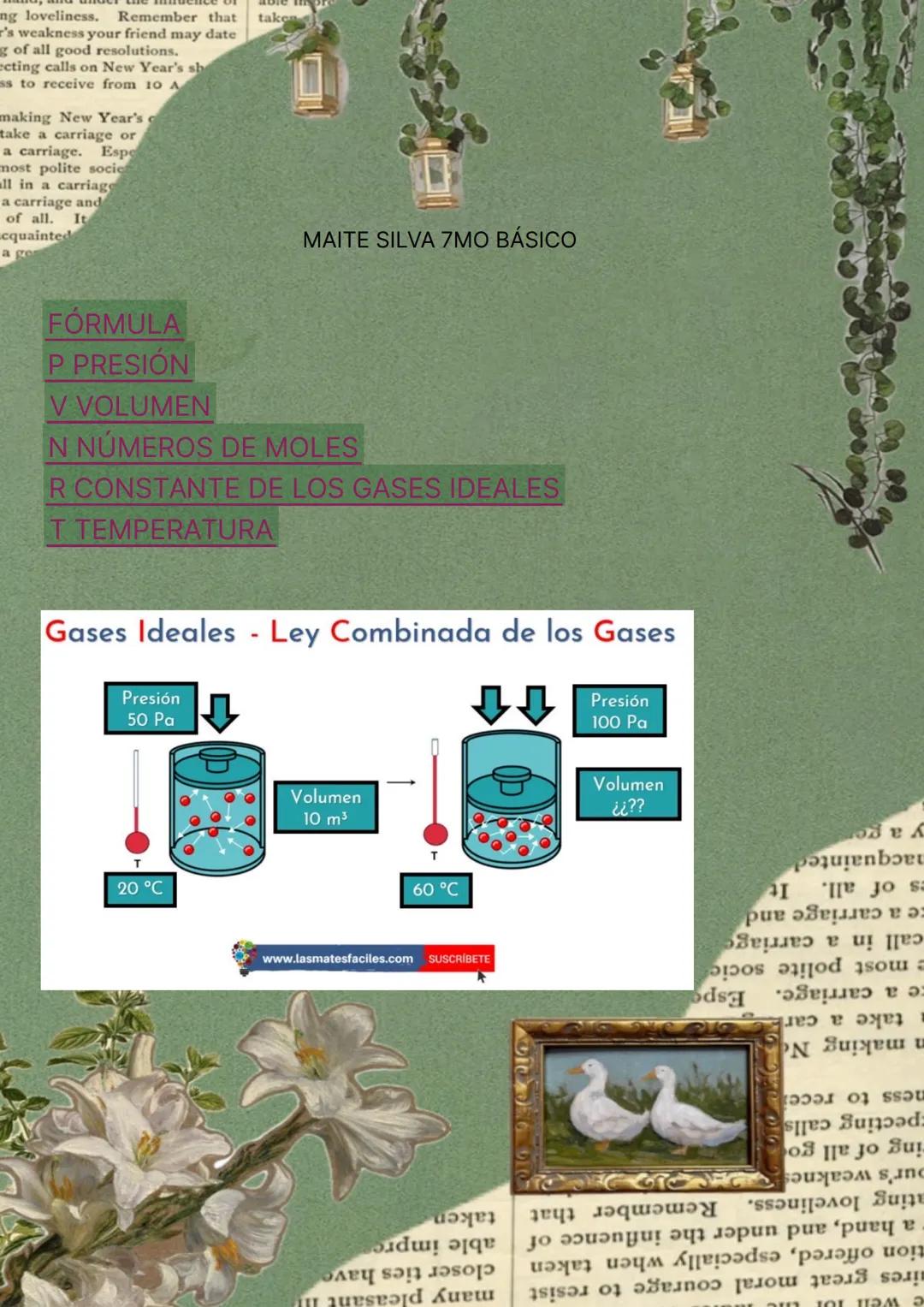 Nombre
MAITE SILVA Curso
CIENCIAS
naturales
LAS LEYES DE LOS GASES Y SU EXPLICACIÓN
Ley de
Gay-Lussac
P₁
누구
Ley de Boyle
P₁V₁ = P₂V₂
P
V
Ley
