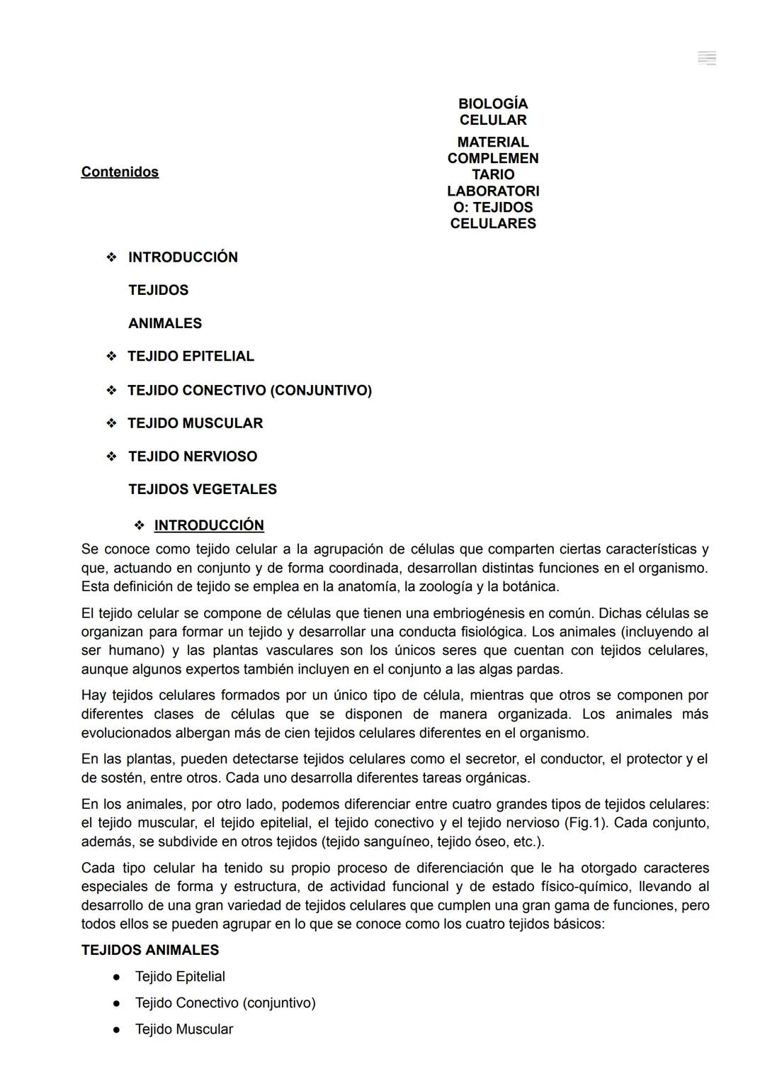 Tejidos celulares del cuerpo humano