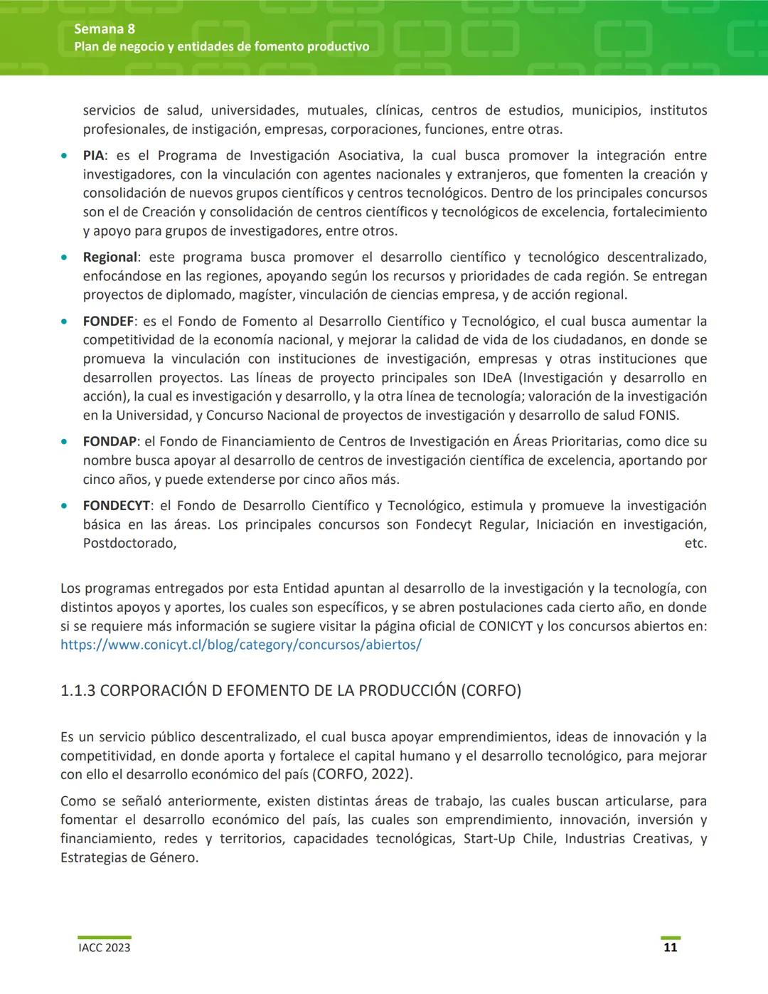 EMPRENDIMIENTO Y PYME
Semana 8
Plan de negocio y entidades de fomento productivo
iacc instituto
profesional Semana 8
Plan de negocio y ent