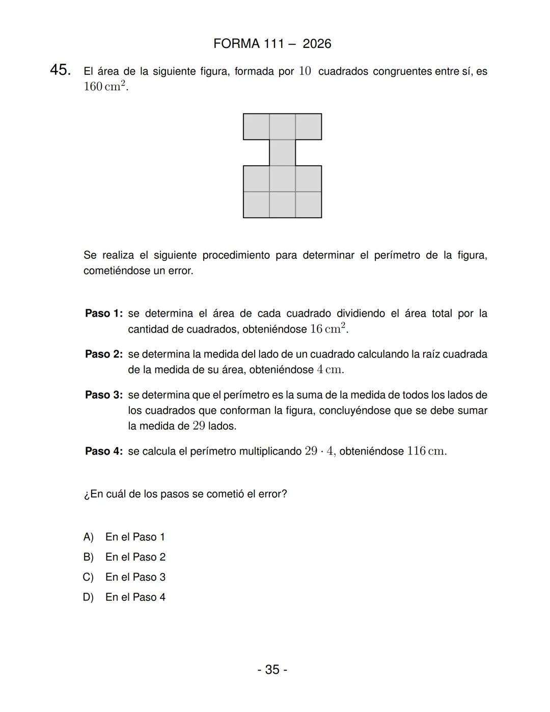 FORMA 111
Prueba de Acceso a la Educación Superior (PAES)
COMPETENCIA
MATEMÁTICA 1
Proceso de Admisión 2026 DEMRE
1. Esta prueba contiene 65