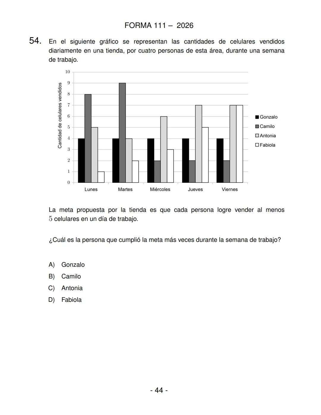FORMA 111
Prueba de Acceso a la Educación Superior (PAES)
COMPETENCIA
MATEMÁTICA 1
Proceso de Admisión 2026 DEMRE
1. Esta prueba contiene 65
