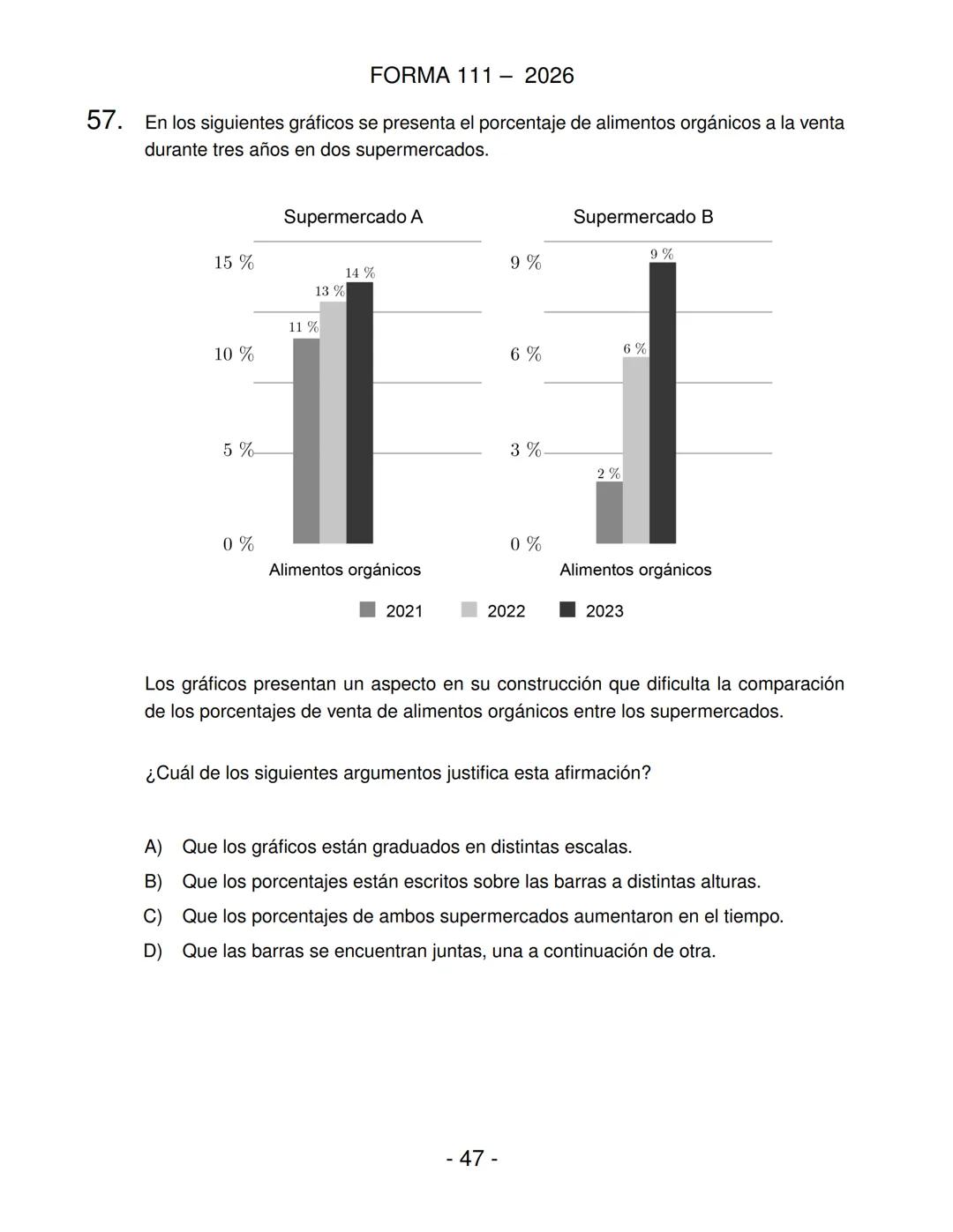 FORMA 111
Prueba de Acceso a la Educación Superior (PAES)
COMPETENCIA
MATEMÁTICA 1
Proceso de Admisión 2026 DEMRE
1. Esta prueba contiene 65