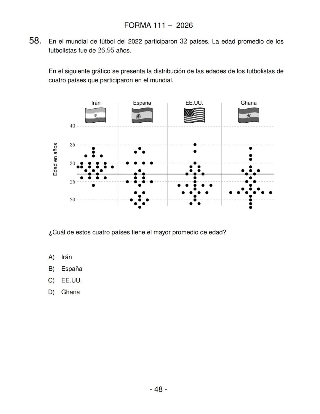 FORMA 111
Prueba de Acceso a la Educación Superior (PAES)
COMPETENCIA
MATEMÁTICA 1
Proceso de Admisión 2026 DEMRE
1. Esta prueba contiene 65