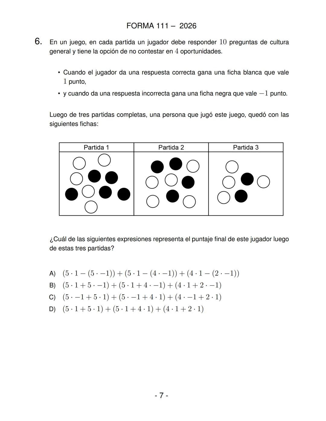 FORMA 111
Prueba de Acceso a la Educación Superior (PAES)
COMPETENCIA
MATEMÁTICA 1
Proceso de Admisión 2026 DEMRE
1. Esta prueba contiene 65