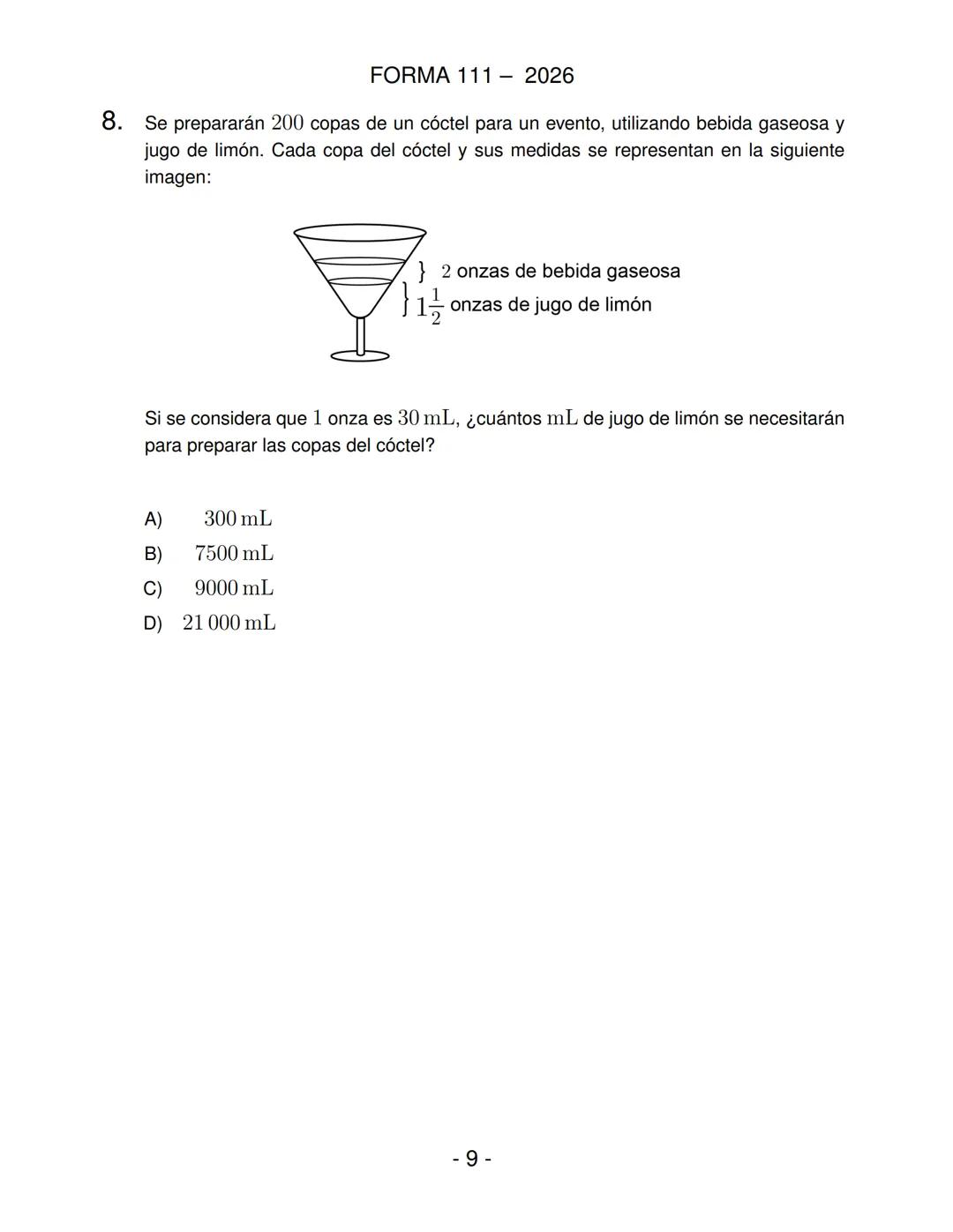 FORMA 111
Prueba de Acceso a la Educación Superior (PAES)
COMPETENCIA
MATEMÁTICA 1
Proceso de Admisión 2026 DEMRE
1. Esta prueba contiene 65