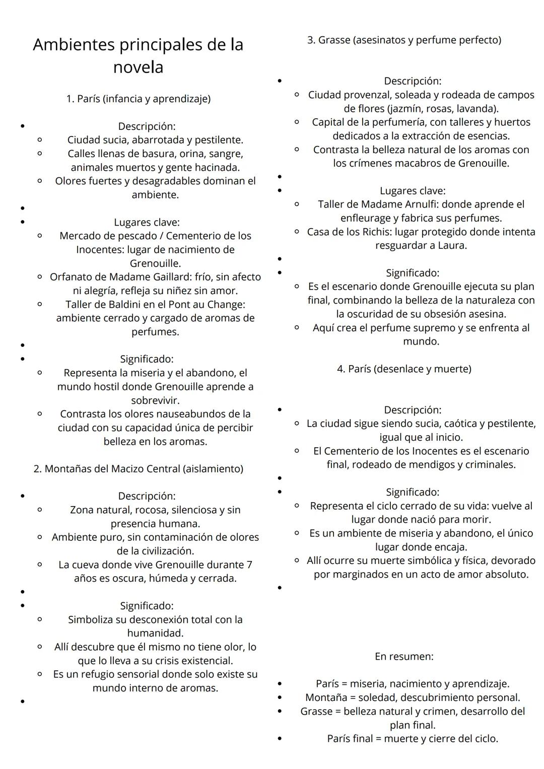Resumen
Resumen ultra detallado de El perfume: Historia
de un asesino - Parte 1 (larga)
La novela comienza con una descripción minuciosa de