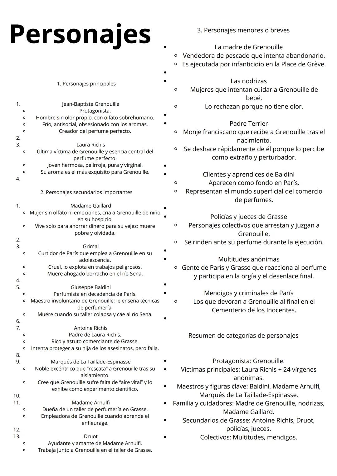 Resumen
Resumen ultra detallado de El perfume: Historia
de un asesino - Parte 1 (larga)
La novela comienza con una descripción minuciosa de