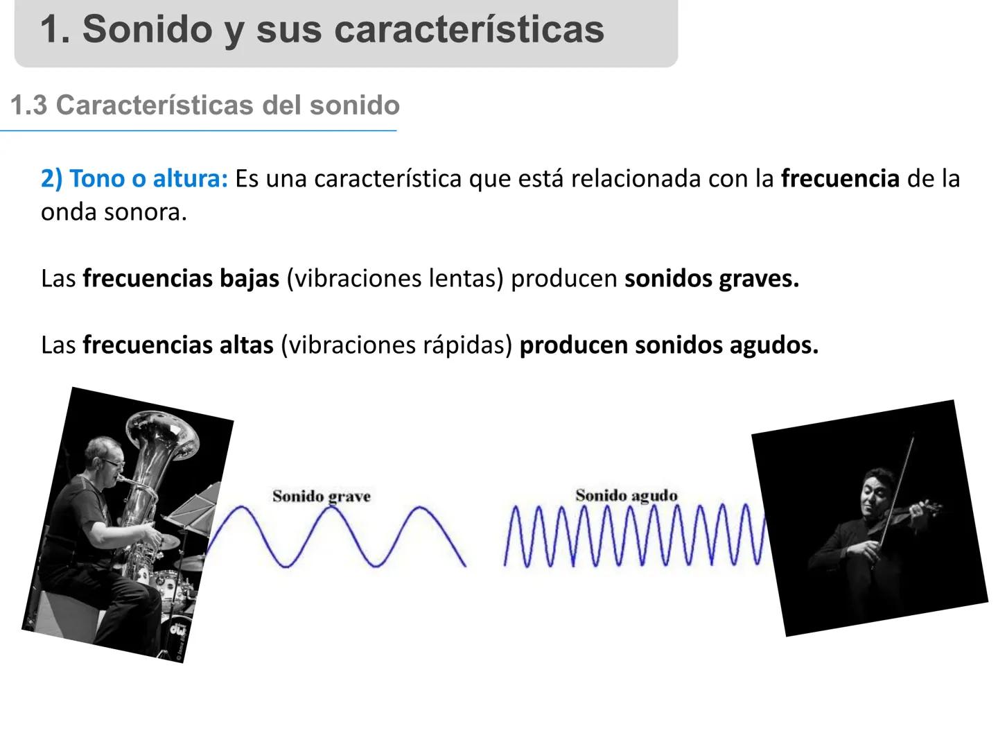 # 1. Sonido, sus características y
propiedades
Profesora: Angela Pinto 1. Sonido y sus características
1.1 Definición
El sonido es una onda