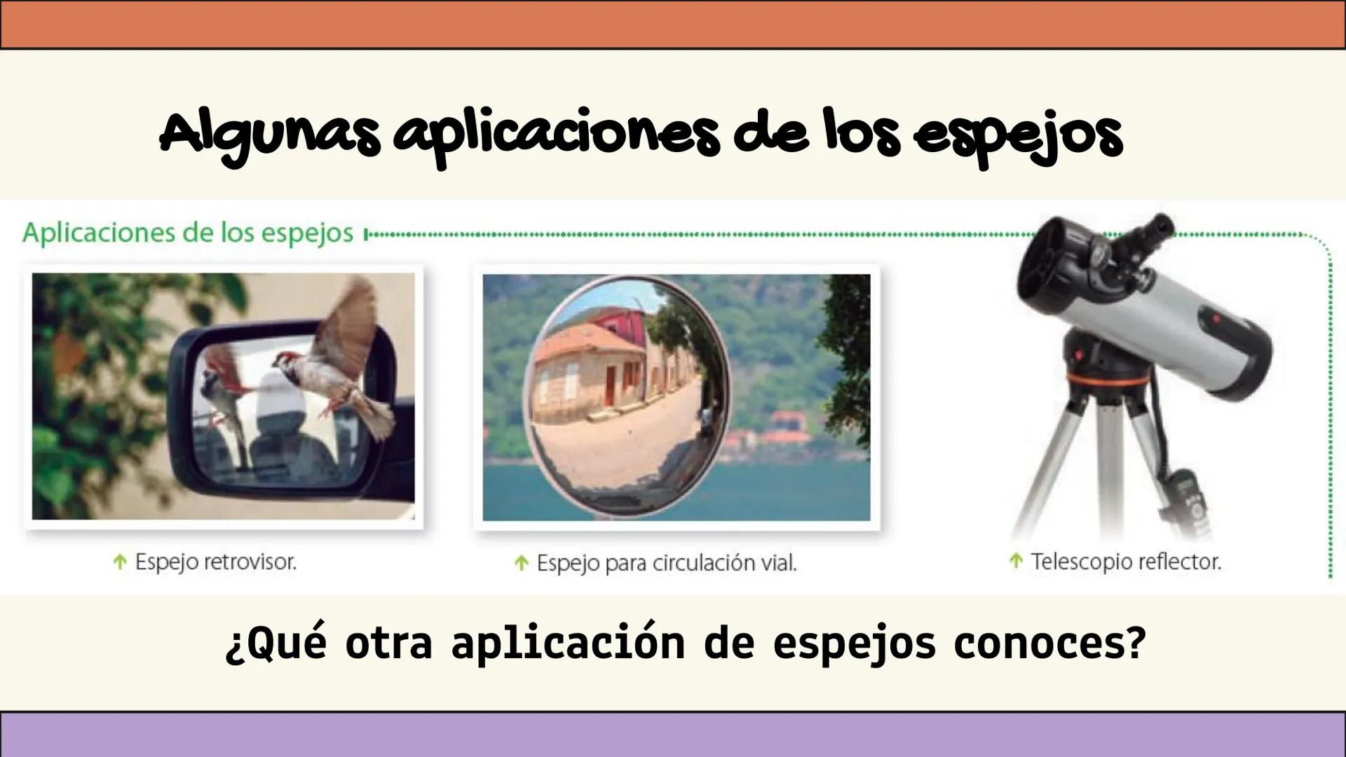 # Unidad 2
# Óptica Geométrica
Espejos # Objetivo:
Analizar la
formación de
imágenes en
espejos planos y
curvos. Tipos de imágenes
Imagen