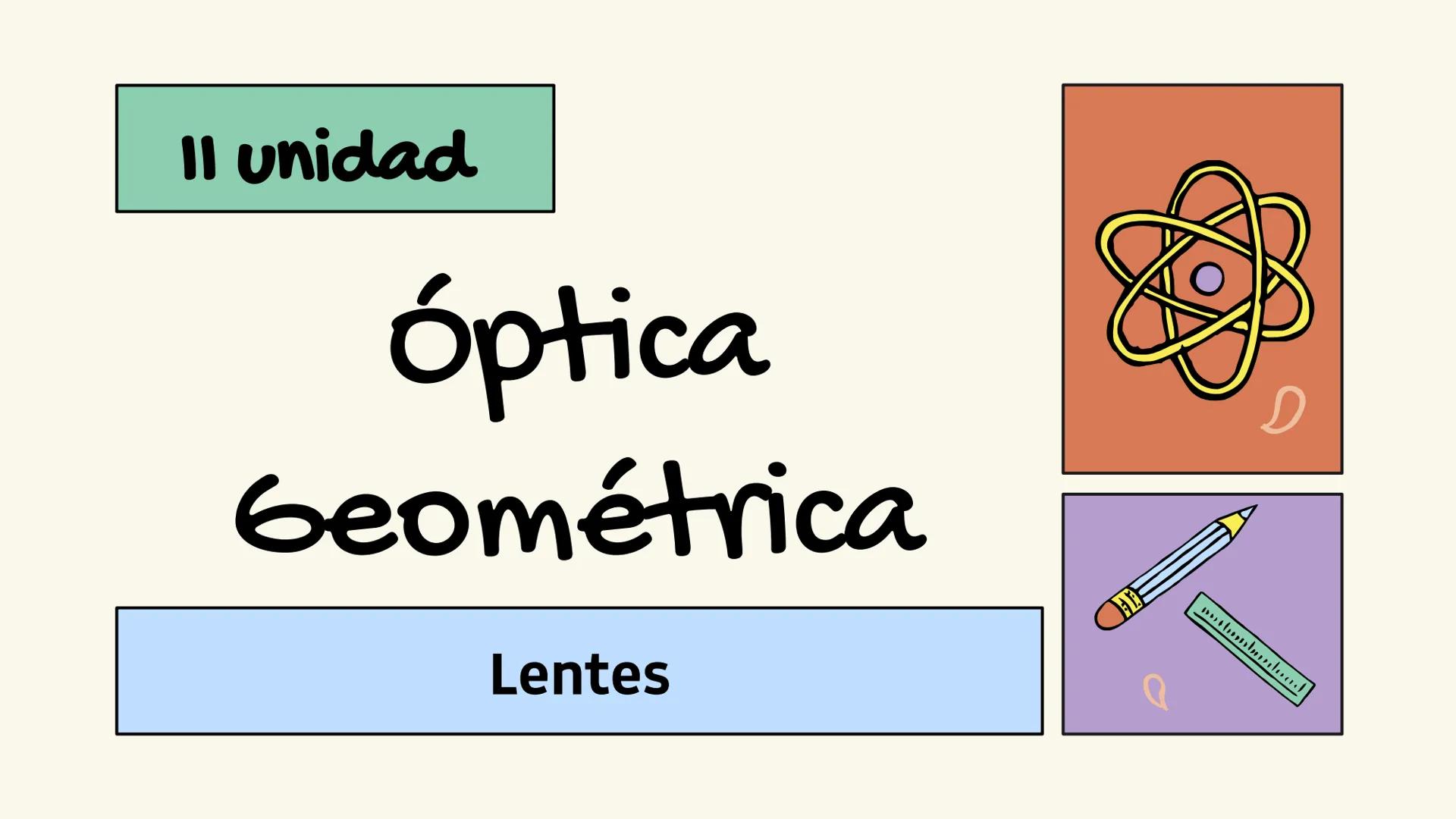 # 11 unidad
Óptica
geométrica
Lentes Objetivo:
Comprender la
formación de
imágenes en
lentes
convergentes y
divergentes. Formación de imág