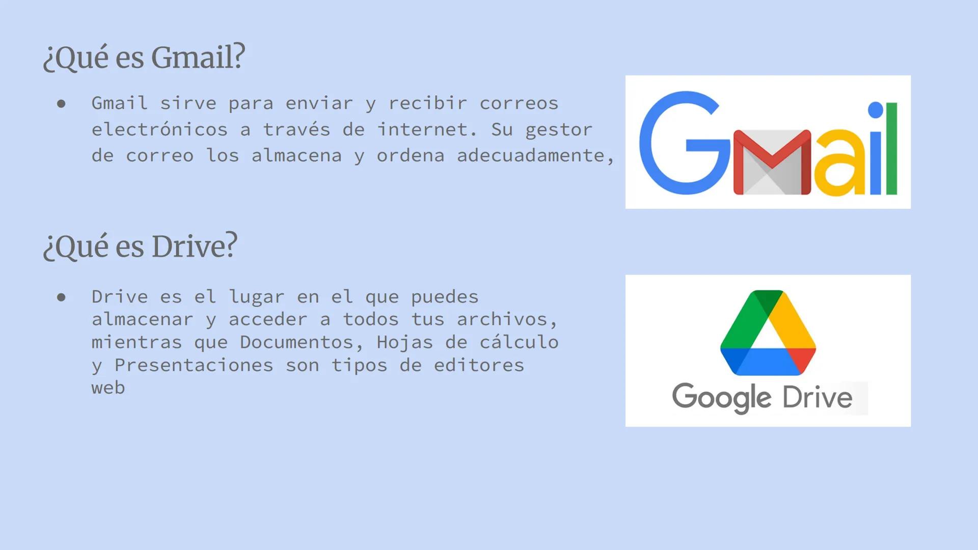 # TRABAJO DE TECNOLOGIA
Herramientas de Google ¿Qué es Gmail?
• Gmail sirve para enviar y recibir correos
electronicos a través de internet