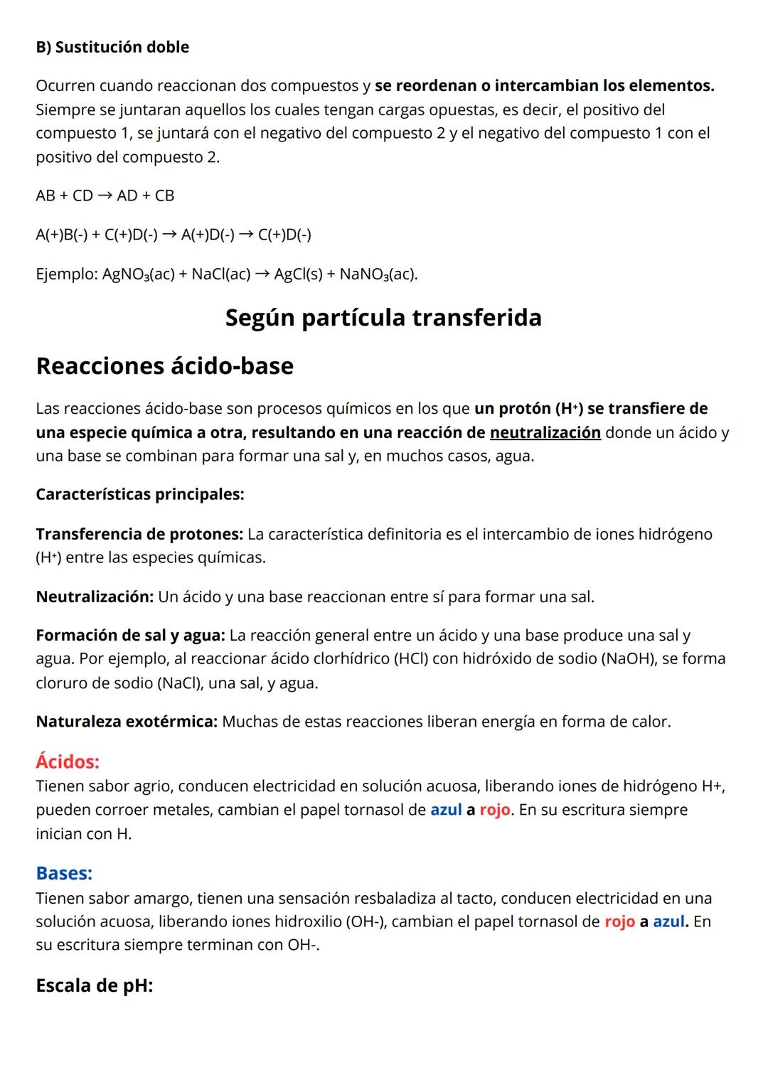 Tipos de reacciones químicas
Reacciones Reversibles e Irreversibles
Una reacción reversible tiene dos sentidos, es decir, los reactantes se