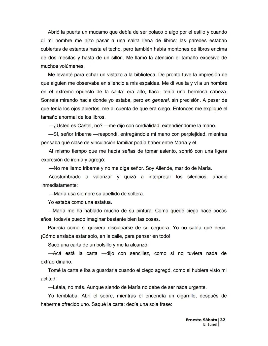 ## EL TÚNEL
ERNESTO SÁBATo ÍNDICE
I.
5
II
6
III
8
IV
.
9
V
13
VI.
16
VII
19
VIII.
22
IX.
23
X.
28
XI.
30
XII.
31
XIII.
34
XIV
38
XV
39
XVI