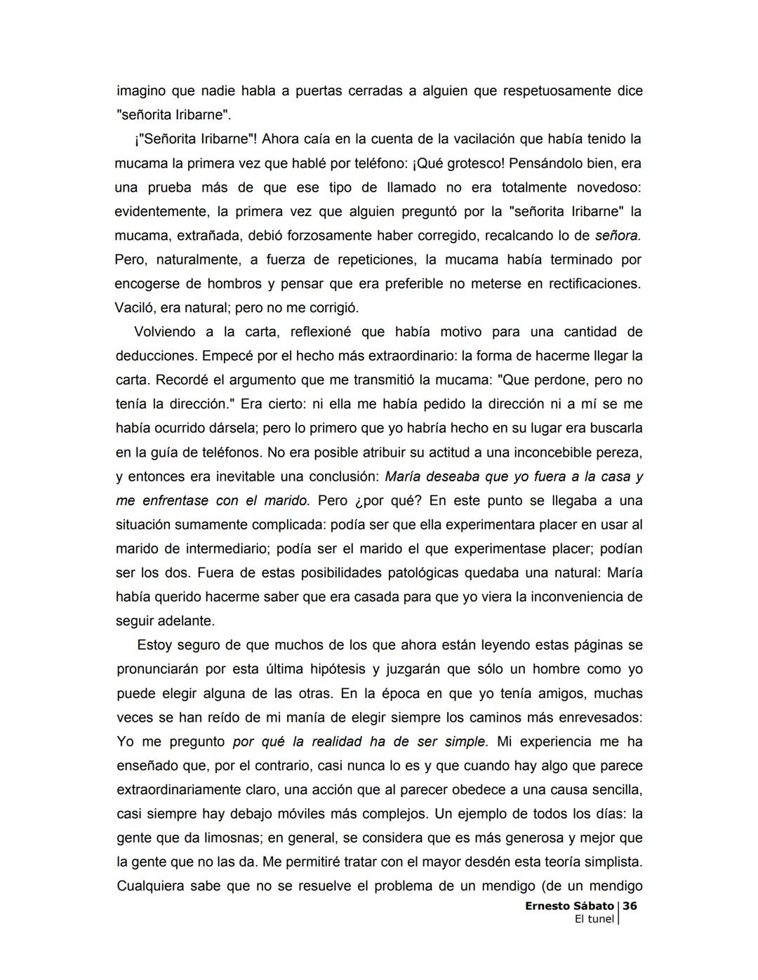 ## EL TÚNEL
ERNESTO SÁBATo ÍNDICE
I.
5
II
6
III
8
IV
.
9
V
13
VI.
16
VII
19
VIII.
22
IX.
23
X.
28
XI.
30
XII.
31
XIII.
34
XIV
38
XV
39
XVI