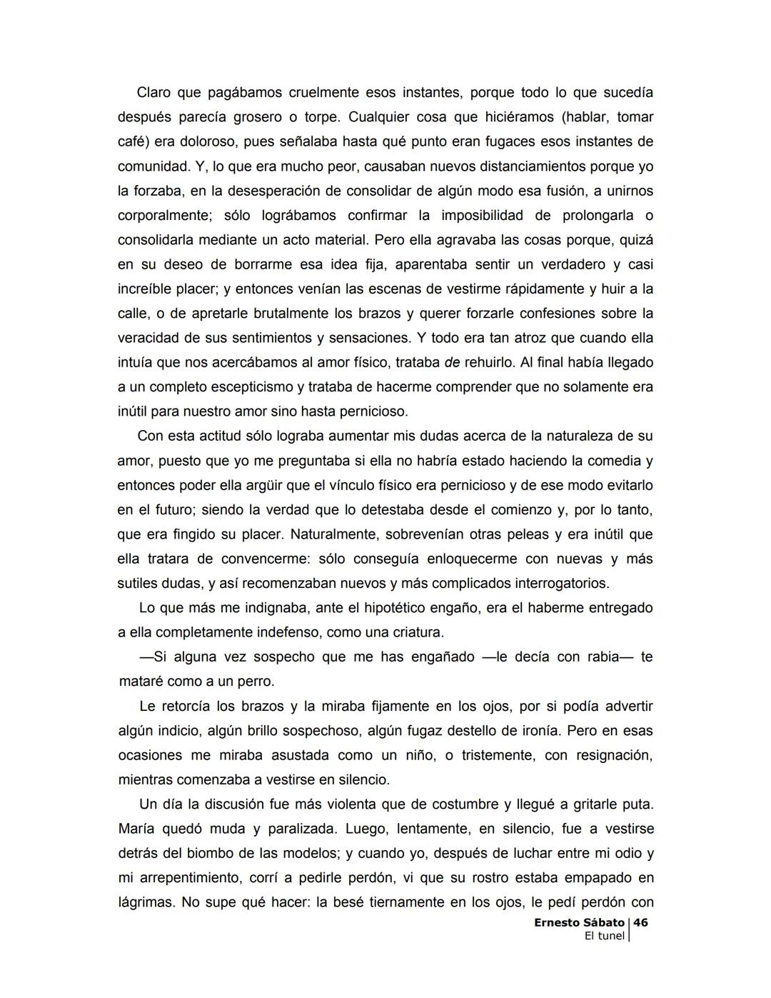 ## EL TÚNEL
ERNESTO SÁBATo ÍNDICE
I.
5
II
6
III
8
IV
.
9
V
13
VI.
16
VII
19
VIII.
22
IX.
23
X.
28
XI.
30
XII.
31
XIII.
34
XIV
38
XV
39
XVI