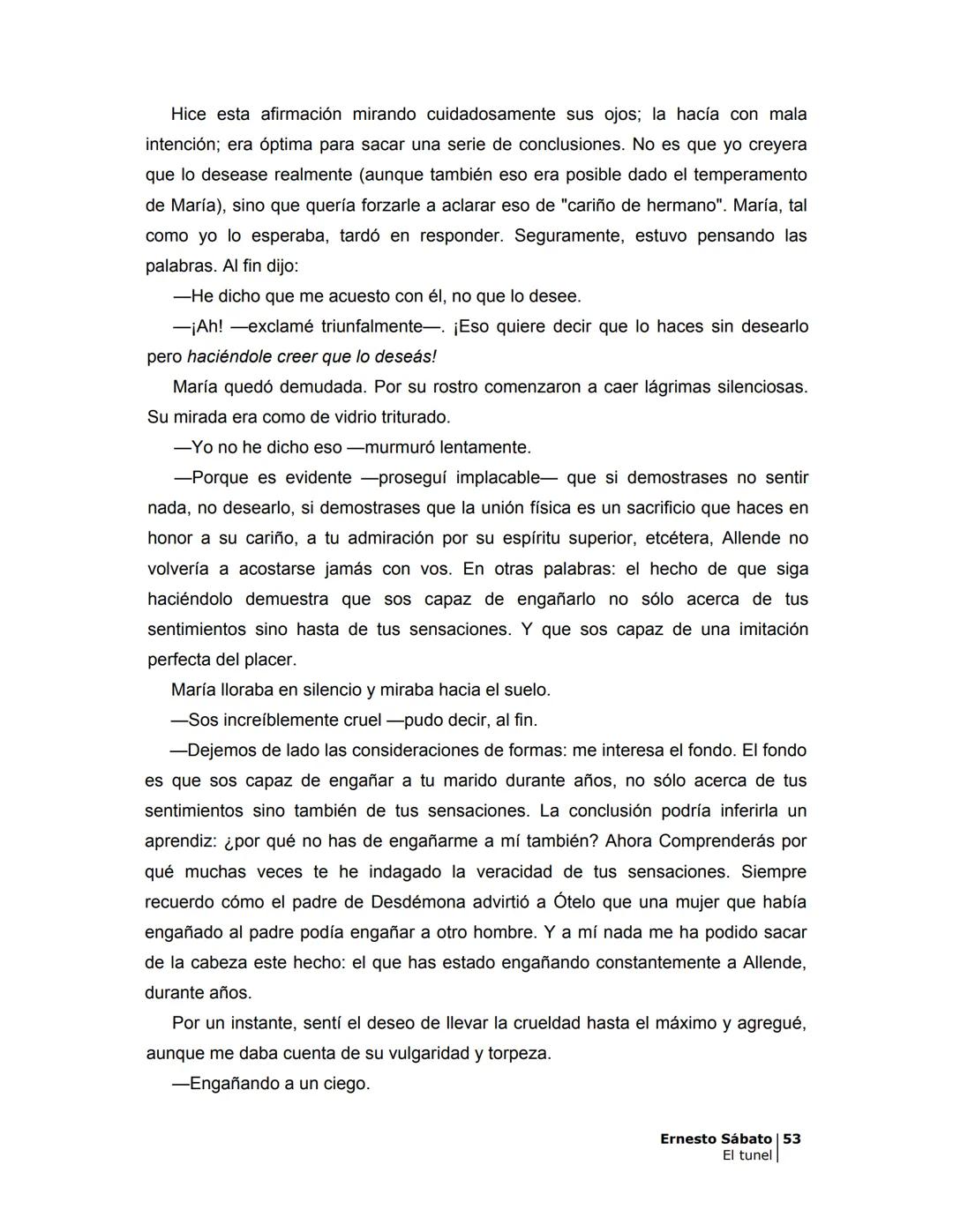 ## EL TÚNEL
ERNESTO SÁBATo ÍNDICE
I.
5
II
6
III
8
IV
.
9
V
13
VI.
16
VII
19
VIII.
22
IX.
23
X.
28
XI.
30
XII.
31
XIII.
34
XIV
38
XV
39
XVI