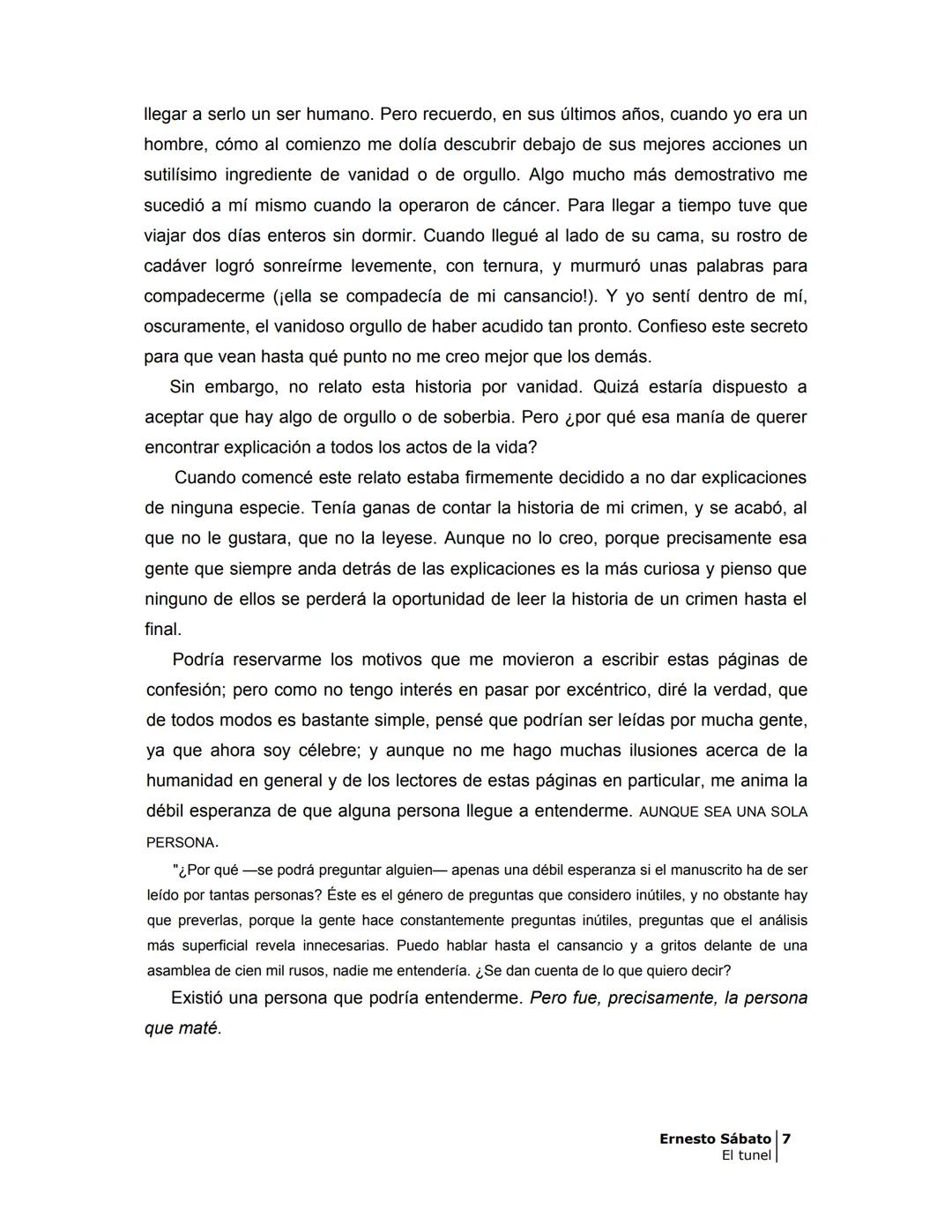 ## EL TÚNEL
ERNESTO SÁBATo ÍNDICE
I.
5
II
6
III
8
IV
.
9
V
13
VI.
16
VII
19
VIII.
22
IX.
23
X.
28
XI.
30
XII.
31
XIII.
34
XIV
38
XV
39
XVI