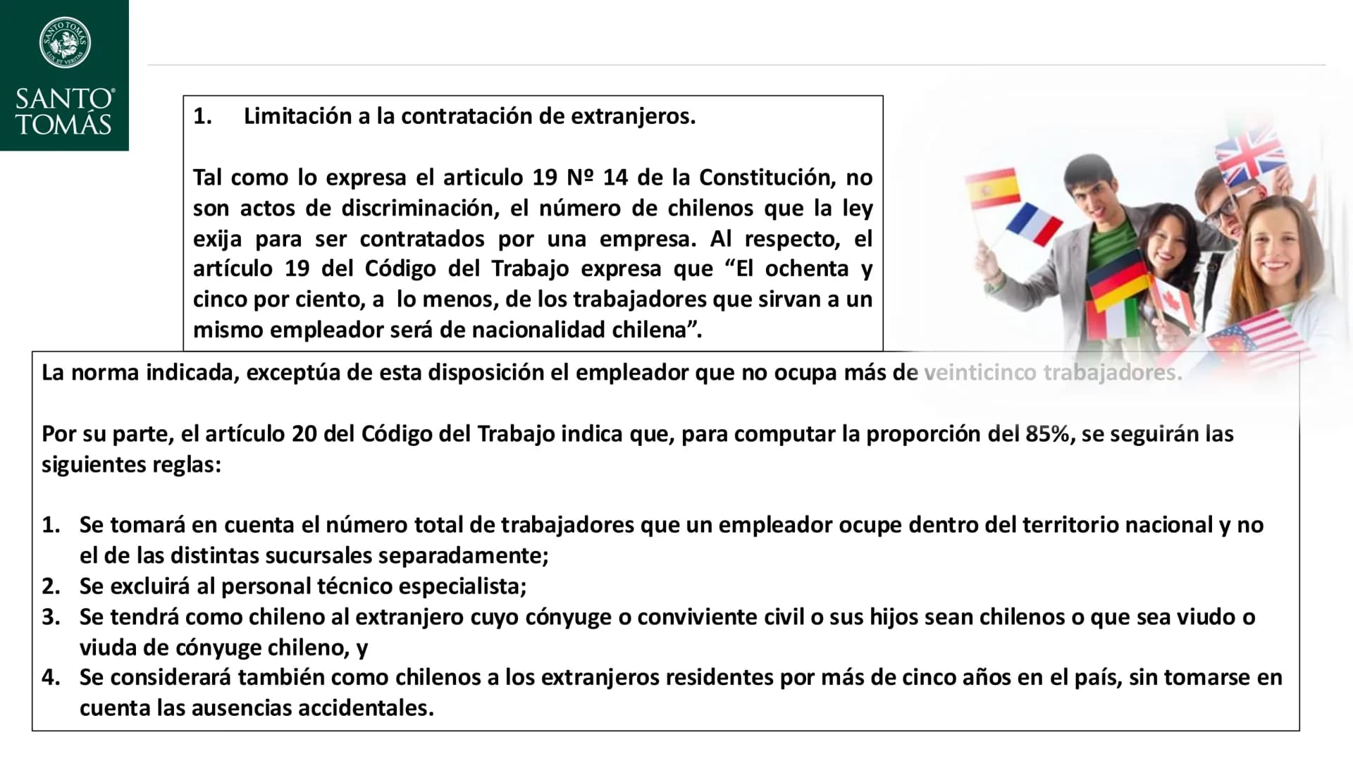 # Legislación Laboral
Manuel Aguilar Ramirez
Docente NTO TOM
LUX ET VERITAS
SANTO
TOMAS
Clase 1: Identificar los elementos
determinantes en