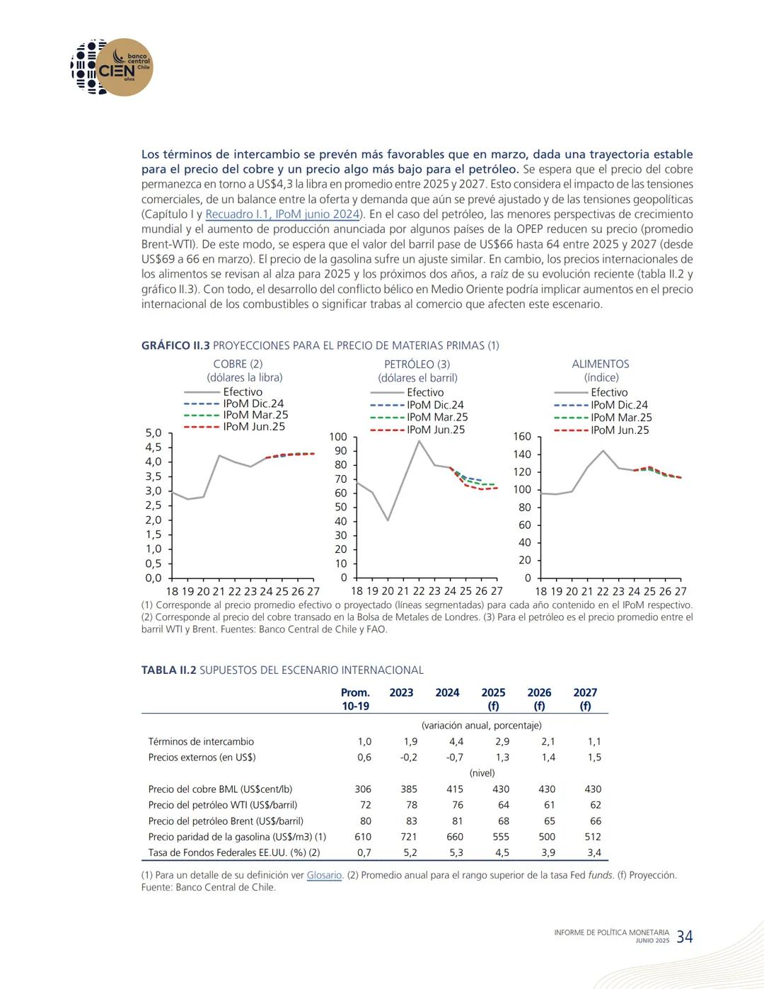 banco
central
III 10 CIEN Chile
años
INFORME DE POLÍTICA
MONETARIA
JUNIO 2025
50.000
BANCO CENTRAL DE CHOLE
50.000
ENTRAL DE
00
SANTIAGO
BAN