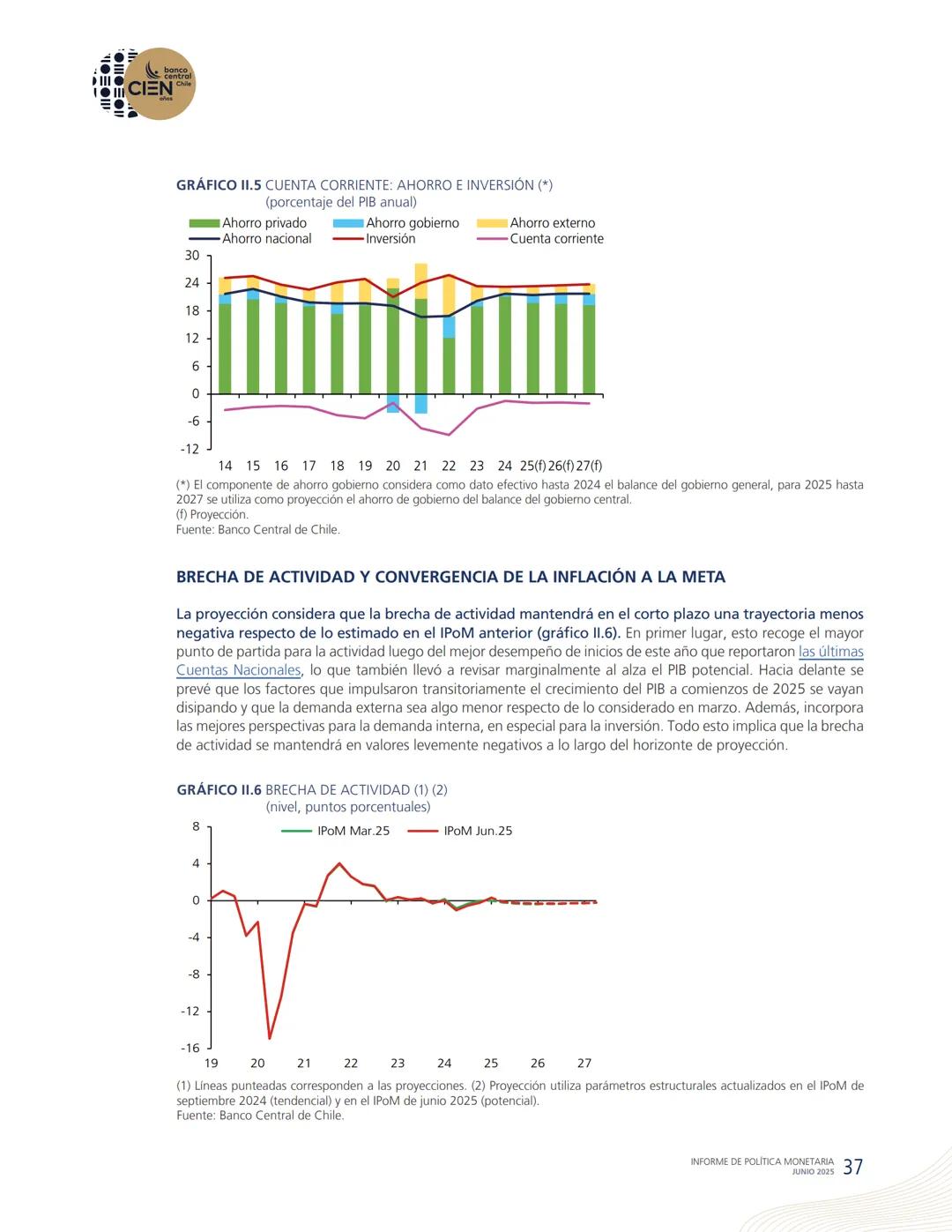 banco
central
III 10 CIEN Chile
años
INFORME DE POLÍTICA
MONETARIA
JUNIO 2025
50.000
BANCO CENTRAL DE CHOLE
50.000
ENTRAL DE
00
SANTIAGO
BAN