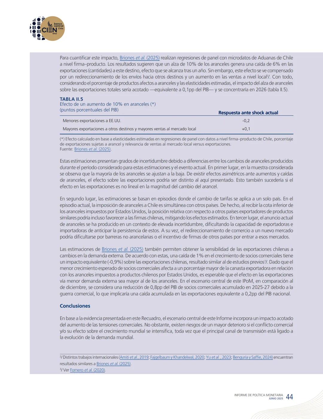 banco
central
III 10 CIEN Chile
años
INFORME DE POLÍTICA
MONETARIA
JUNIO 2025
50.000
BANCO CENTRAL DE CHOLE
50.000
ENTRAL DE
00
SANTIAGO
BAN