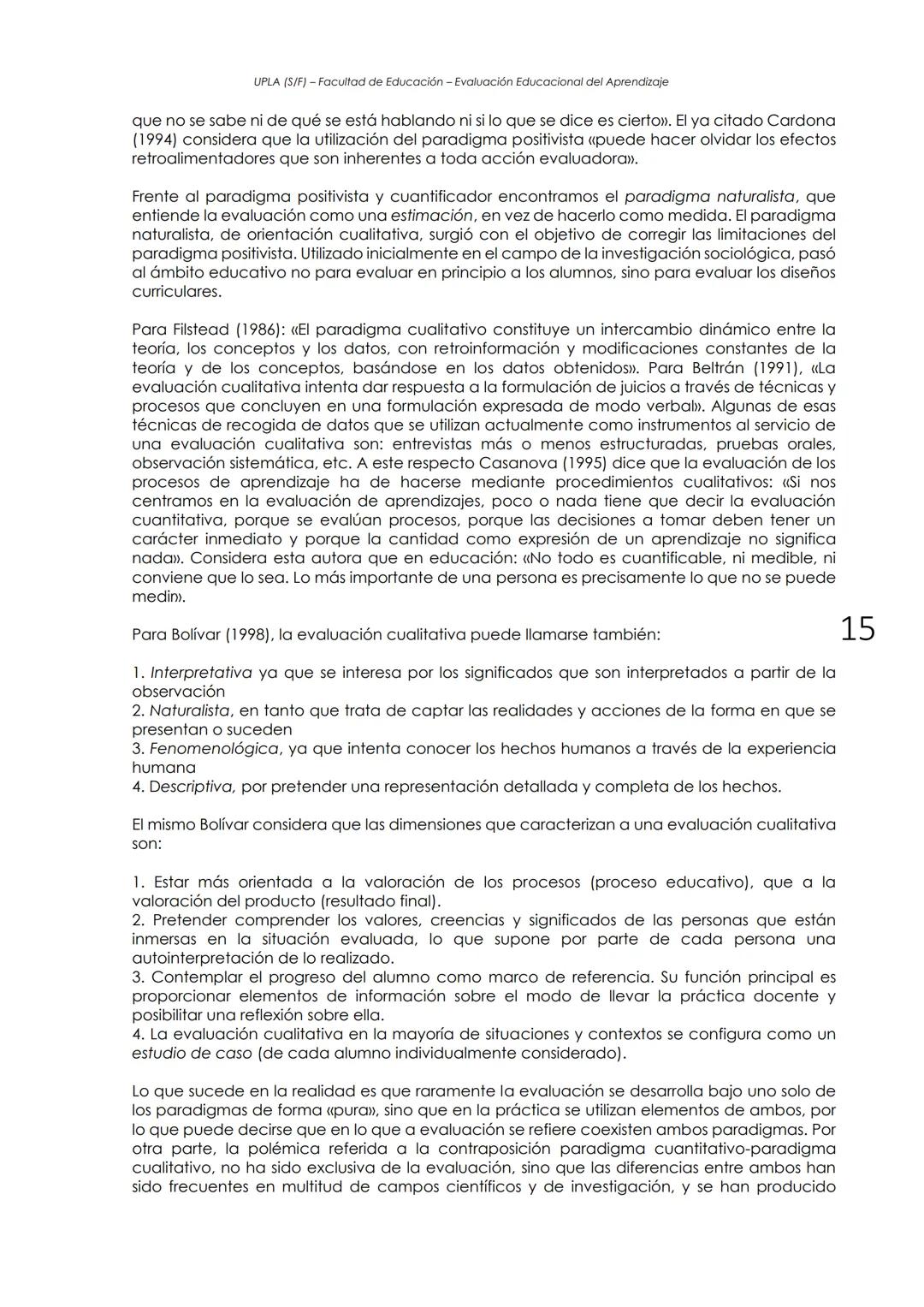 UPLA (S/F) - Facultad de Educación - Evaluación Educacional del Aprendizaje
EVALUACION: HISTORIA Y CONCEPTO
(Adaptado de Castillo y Cabreriz