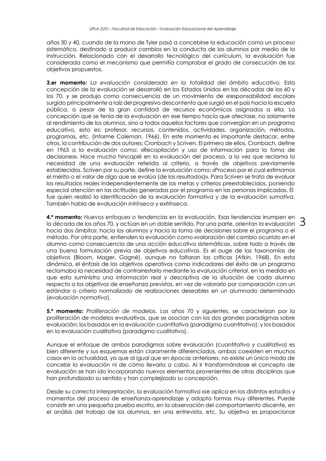 UPLA (S/F) - Facultad de Educación - Evaluación Educacional del Aprendizaje
EVALUACION: HISTORIA Y CONCEPTO
(Adaptado de Castillo y Cabreriz