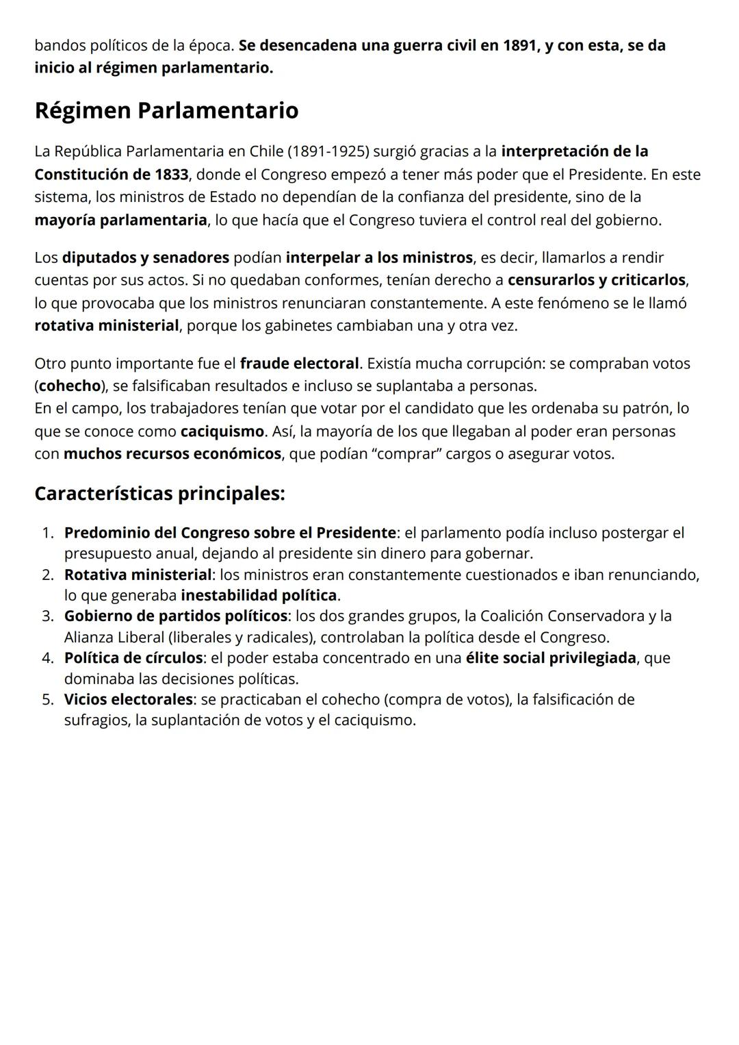 Unidad 3: "Siglo XX en Chile y el
mundo".
Contenidos:
• República Parlamentaria
• Grupos sociales en el siglos XX
El auge salitrero y sus ca