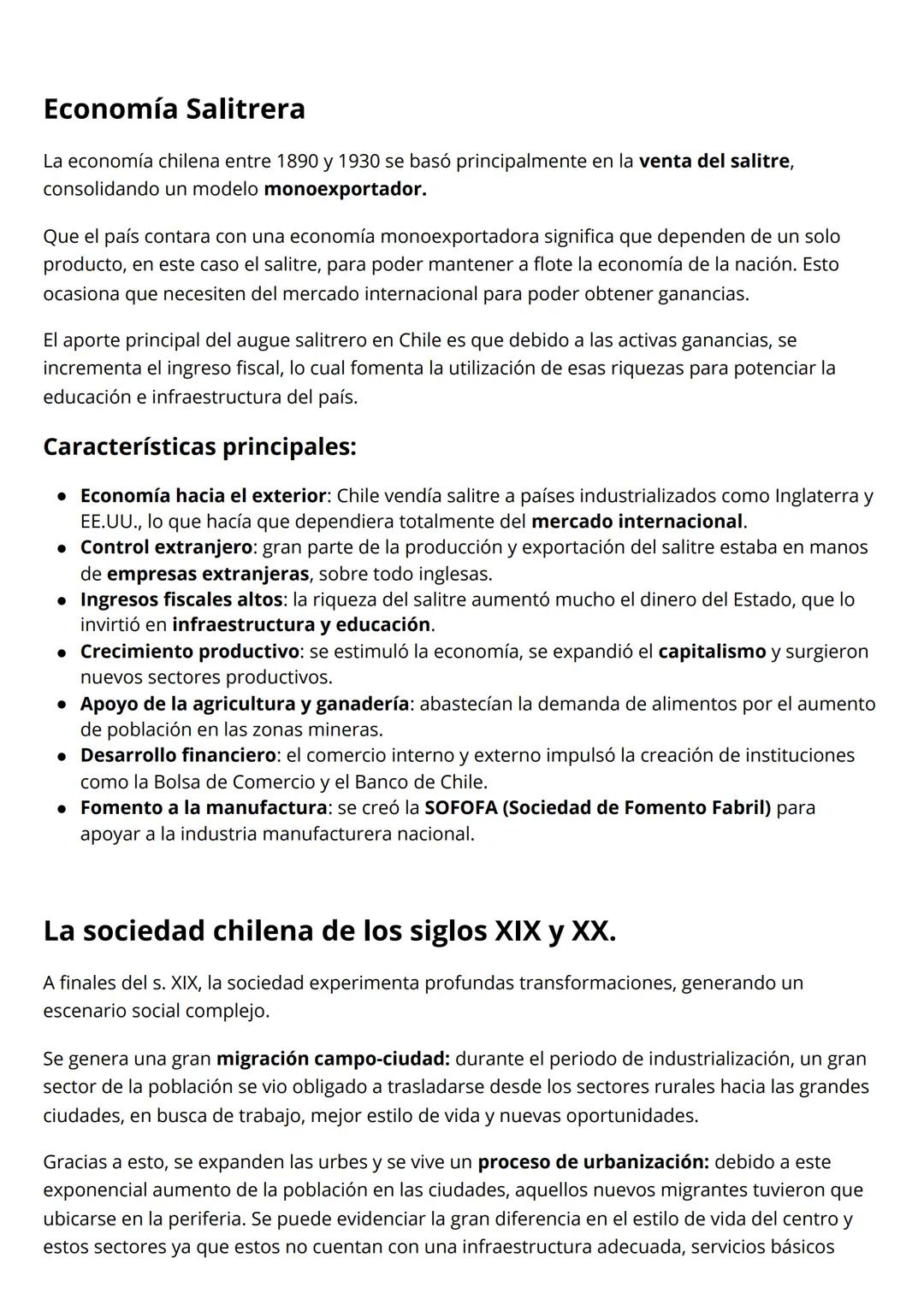 Unidad 3: "Siglo XX en Chile y el
mundo".
Contenidos:
• República Parlamentaria
• Grupos sociales en el siglos XX
El auge salitrero y sus ca