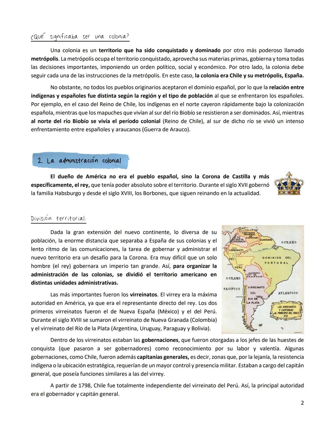 Colegio Los Andes
Ciencias Sociales
8° Básico
Tras la conquista de América,
se inicia la Colonia, el período
de dominio español sobre
territ