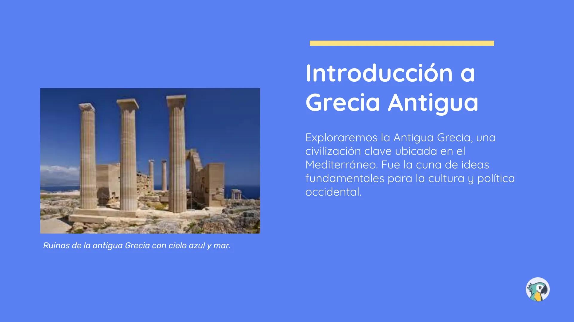 Cultura y
democracia
ateniense
OA 06 y 08
+ Reconocer manifestaciones
culturales de los antiguos griegos.
+ Reconocer los límites y el
decli