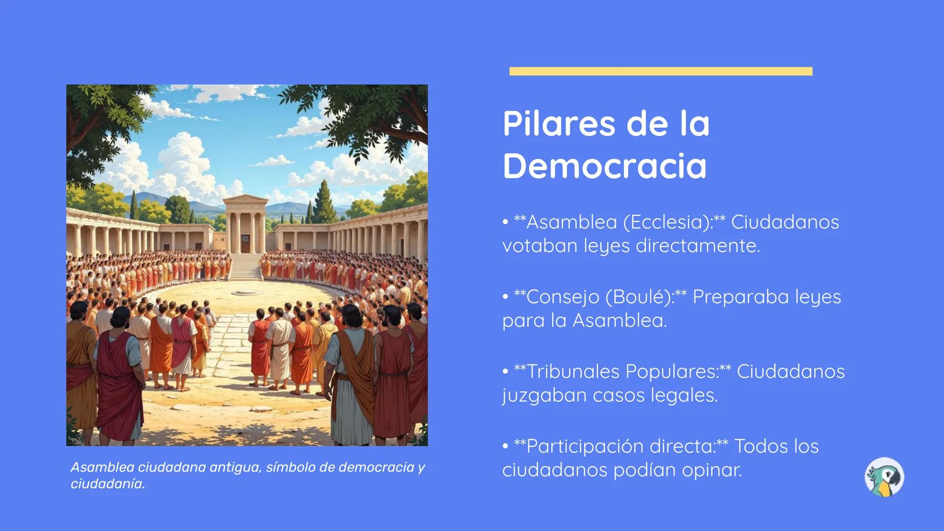 Cultura y
democracia
ateniense
OA 06 y 08
+ Reconocer manifestaciones
culturales de los antiguos griegos.
+ Reconocer los límites y el
decli