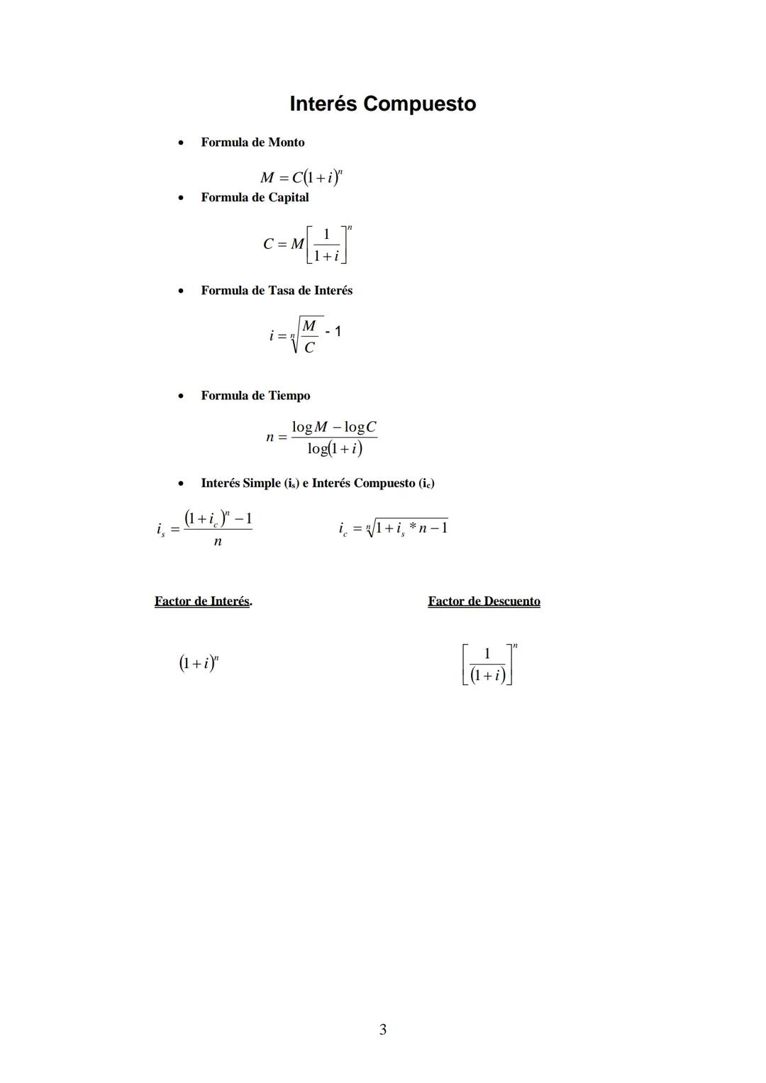 ADM1090-Formulario
Tasas
Transformación de Tasa
(De Nominal a efectiva)
i = Tasa Efectiva; j = Tasa Nominal; K = Número de Capitalizaciones