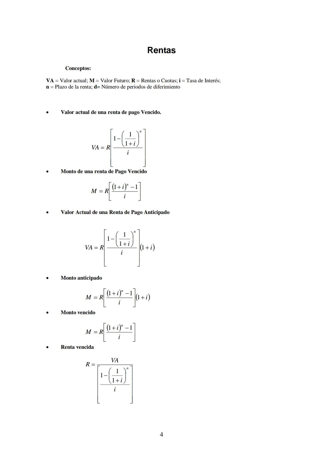 ADM1090-Formulario
Tasas
Transformación de Tasa
(De Nominal a efectiva)
i = Tasa Efectiva; j = Tasa Nominal; K = Número de Capitalizaciones