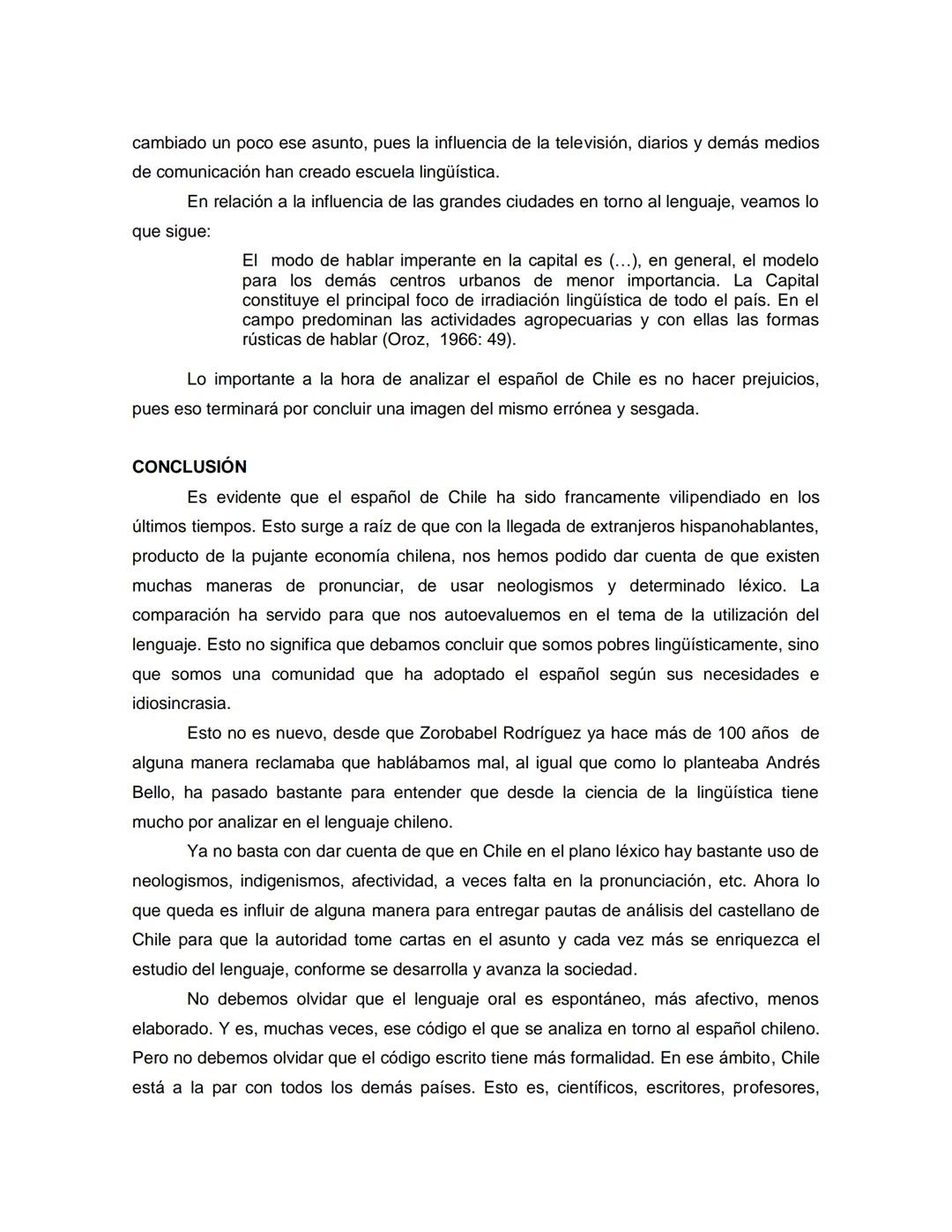 # LA APASIONANTE FORMA DE HABLAR DE LOS CHILENOS. EL ESPAÑOL DE
CHILE: GENERALIDADES
Rodolfo Andrés Vivanco Rojas¹
RESUMEN
Es frecuente e