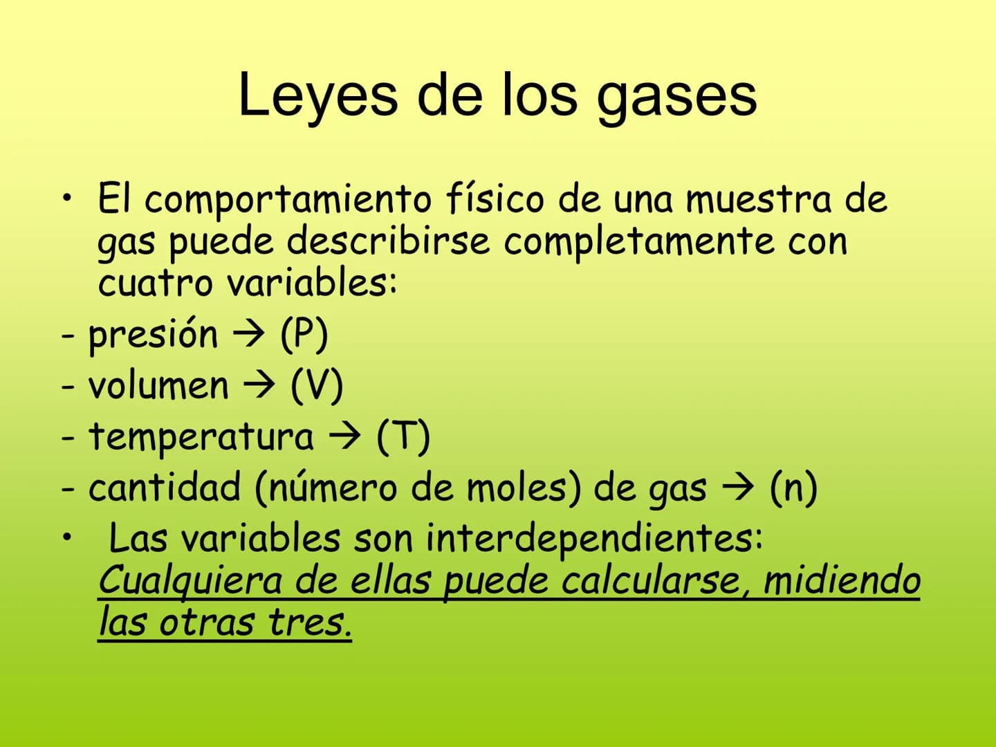 S
P.V = n. R. T
GOOD YEAR
LEYES
ADELOS GASES
Pressure
P
P2
2
P2
P
V₁
Profesora: Marianet Zerené
V2
V₁
Volume # Objetivo
• Descri