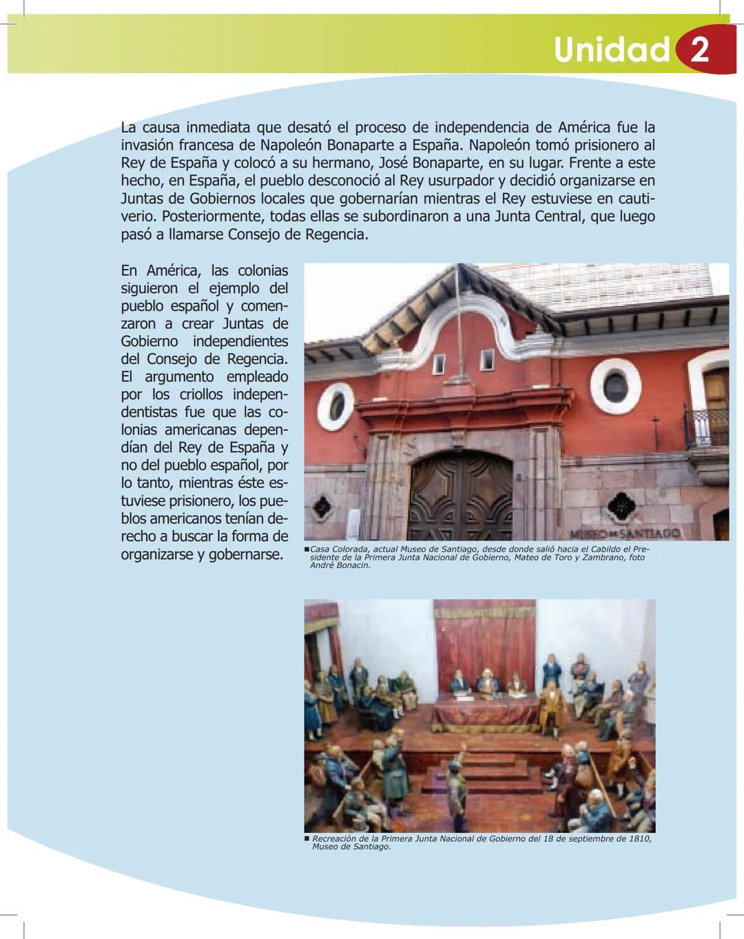# La Independencia en América y en Chile
Aun cuando en este período en Hispanoamérica existían diferentes realidades,
las distintas colonia