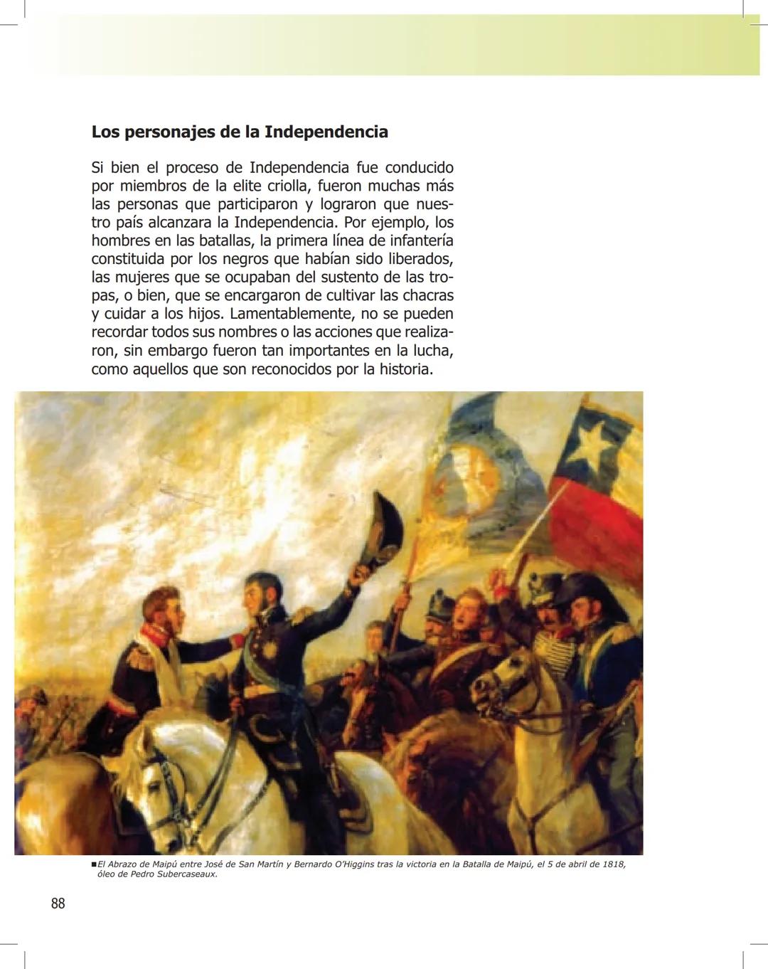 # La Independencia en América y en Chile
Aun cuando en este período en Hispanoamérica existían diferentes realidades,
las distintas colonia