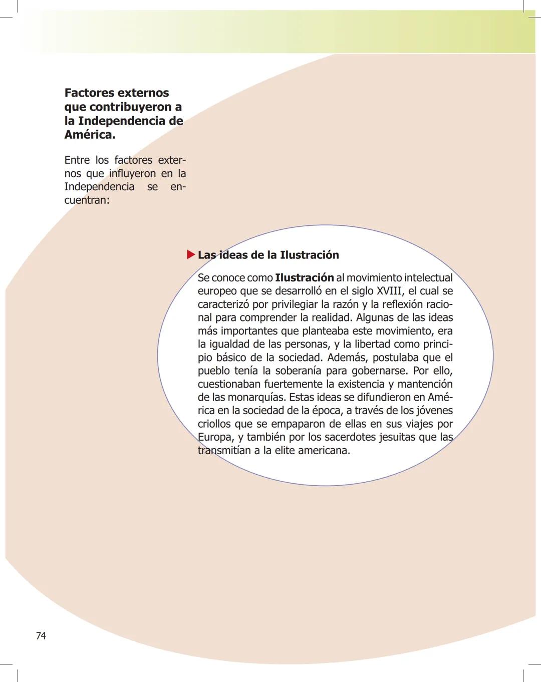# La Independencia en América y en Chile
Aun cuando en este período en Hispanoamérica existían diferentes realidades,
las distintas colonia
