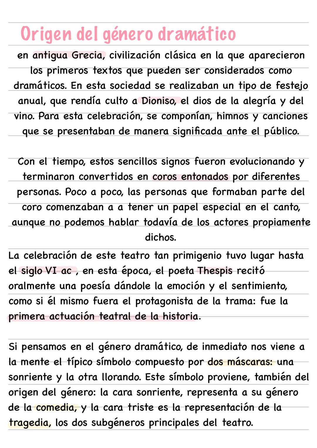 # Origen del género dramático
en antigua Grecia, civilización clásica en la que aparecieron
los primeros textos que pueden ser considerados