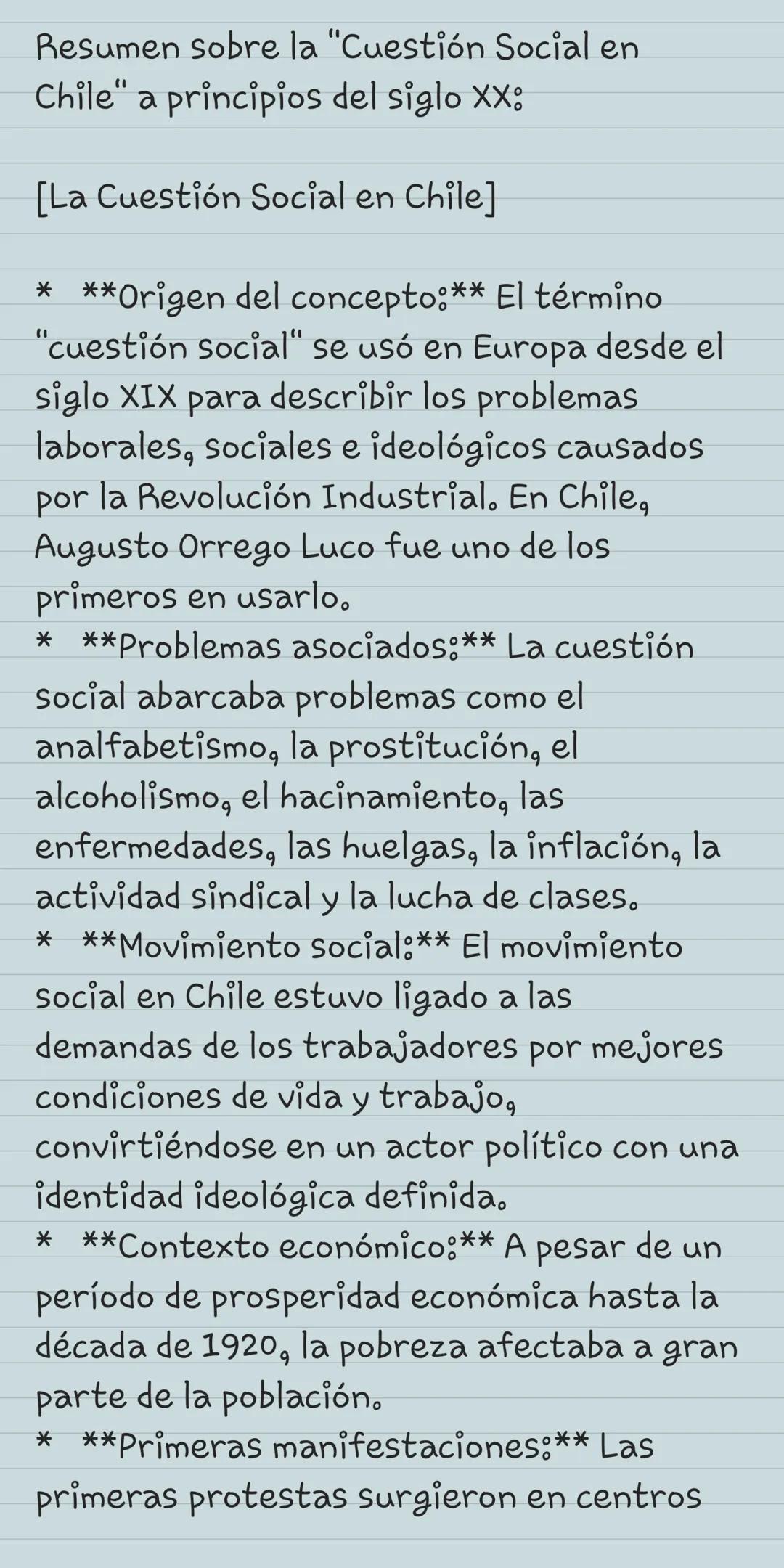 La cuestión Social en Chile