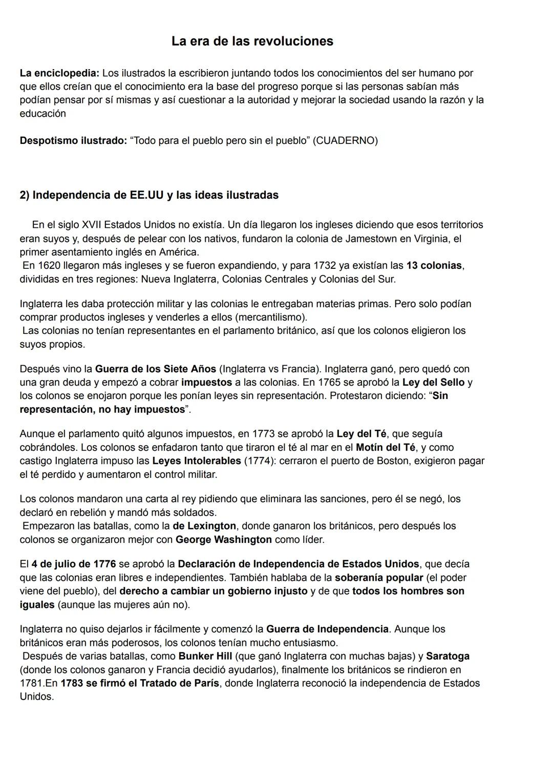 # Pestaña 1 # La era de las revoluciones
1) Ilustración
-Comenzó en Francia e Inglaterra siglo XVIII "Siglo de las luces"
-Razón humana pu