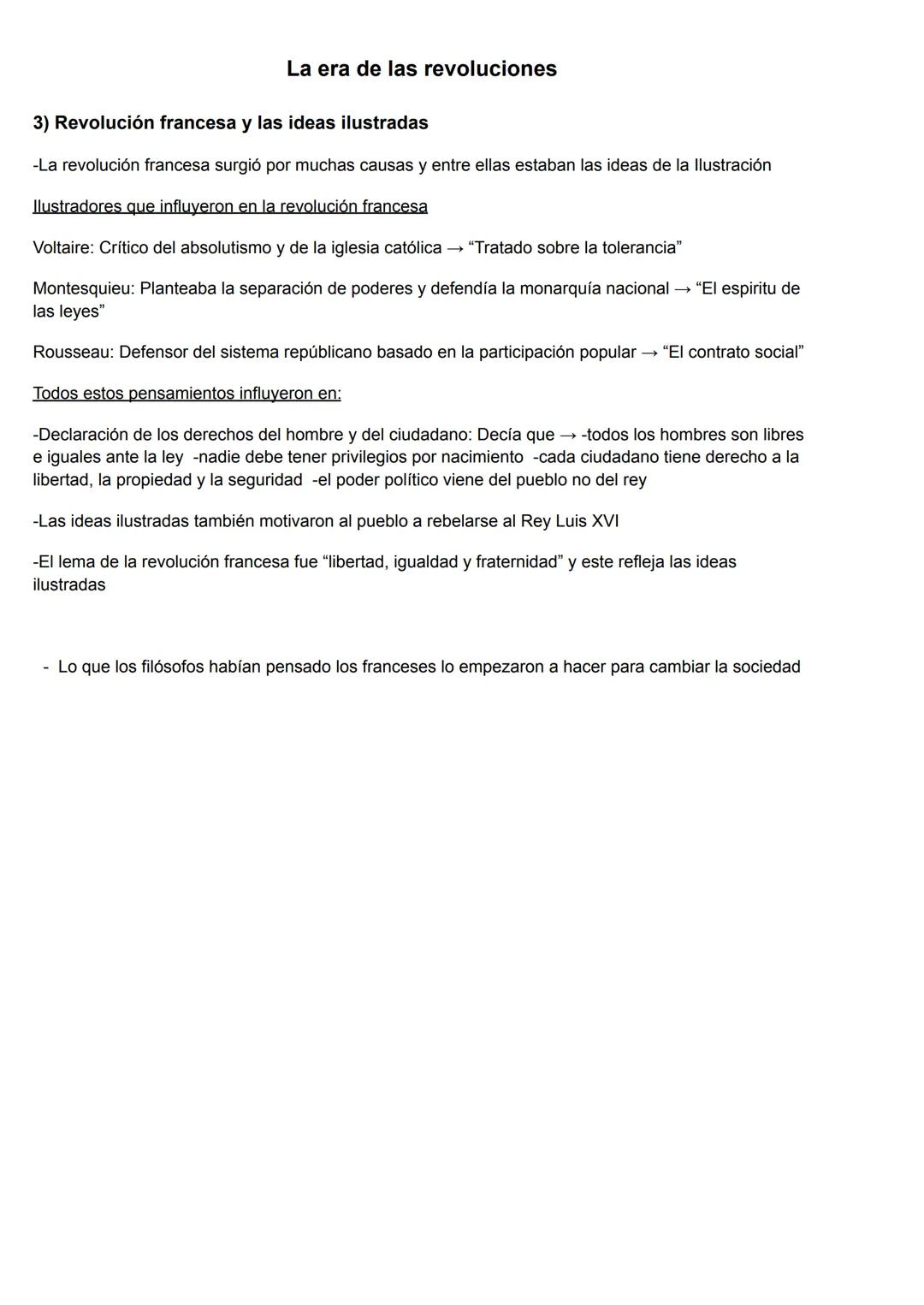 # Pestaña 1 # La era de las revoluciones
1) Ilustración
-Comenzó en Francia e Inglaterra siglo XVIII "Siglo de las luces"
-Razón humana pu