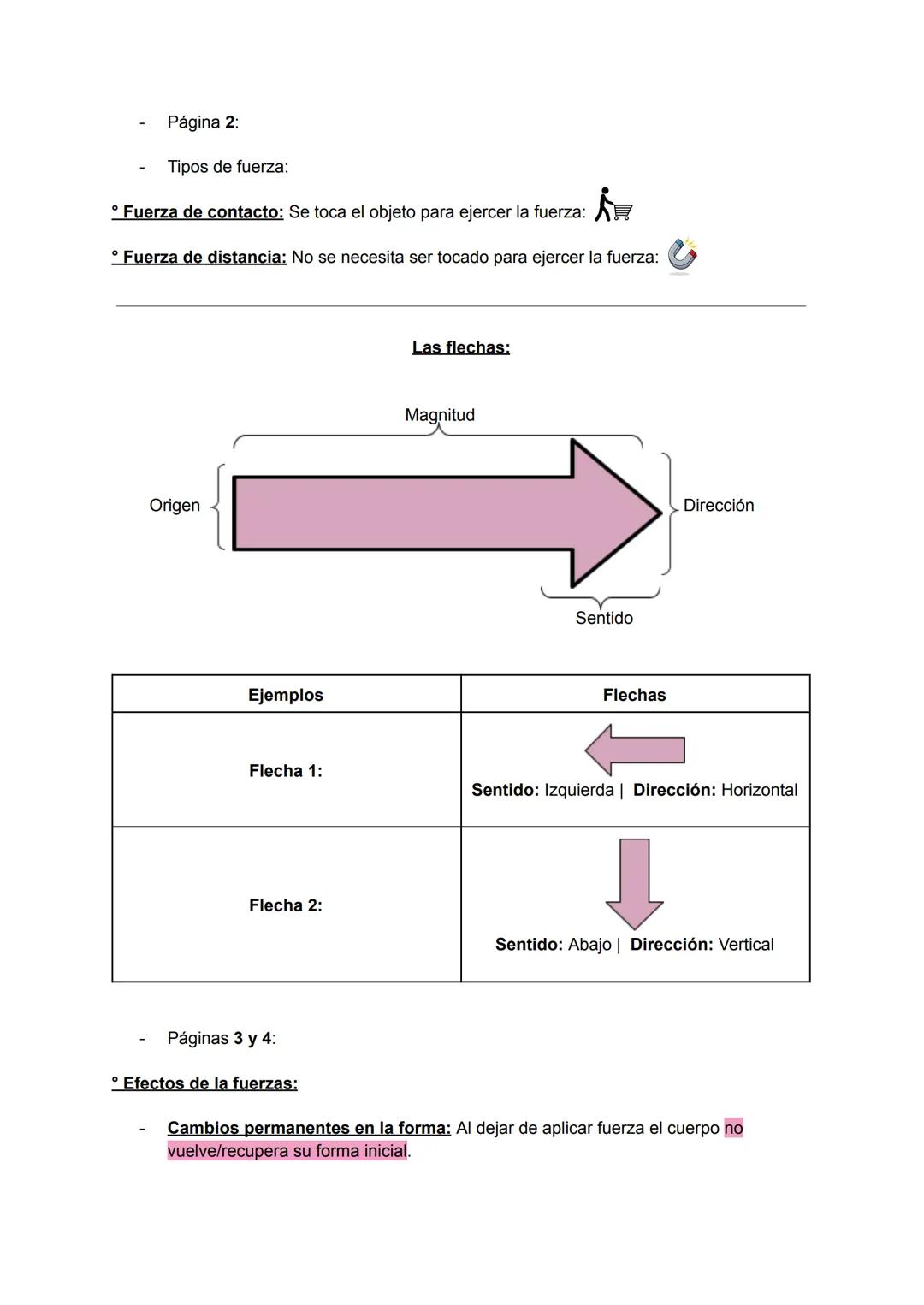 # Estudio para prueba de Ciencias: Unidad IV: Las fuerzas
I) Páginas que debo estudiar de mi cuaderno:
- Introducción a la Fuerza (caracter