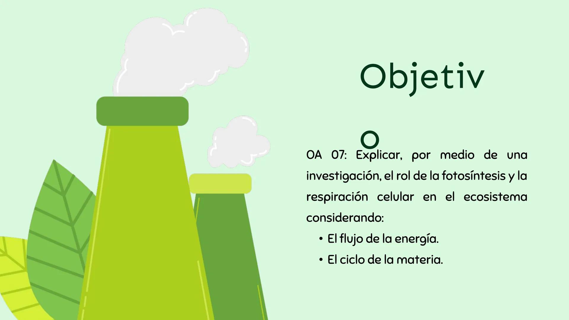 Producció y uso de la
energía.
n
Profesor: Sebastián Molina Orellana Objetiv
OA 07: Explicar, por medio de una
investigación, el rol de la