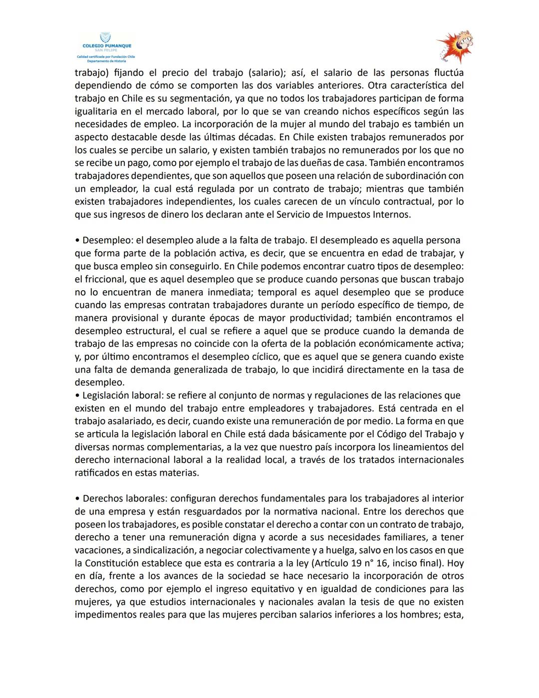 # COLEGIO PUMANQUE
Apunte de estudio prueba fundamental
Léase, estúdiese y rece
Tendencias globales del mundo laboral:
hoy en día existe
