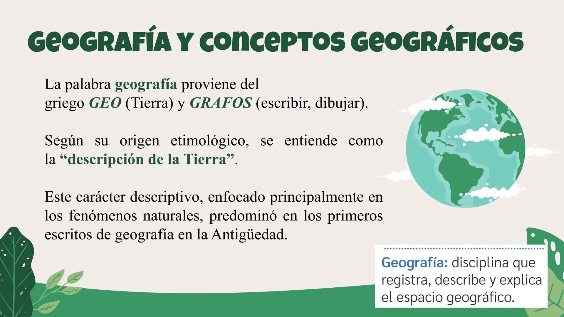 LA REGIÓN
EN AMÉRICA Y CHILE
8° BÁSICO
¿Cómo contribuir a un mejor desarrollo regional? # GEOGRAFÍA Y CONCEPTOS GEOGRÁFICOS
La palabra geog
