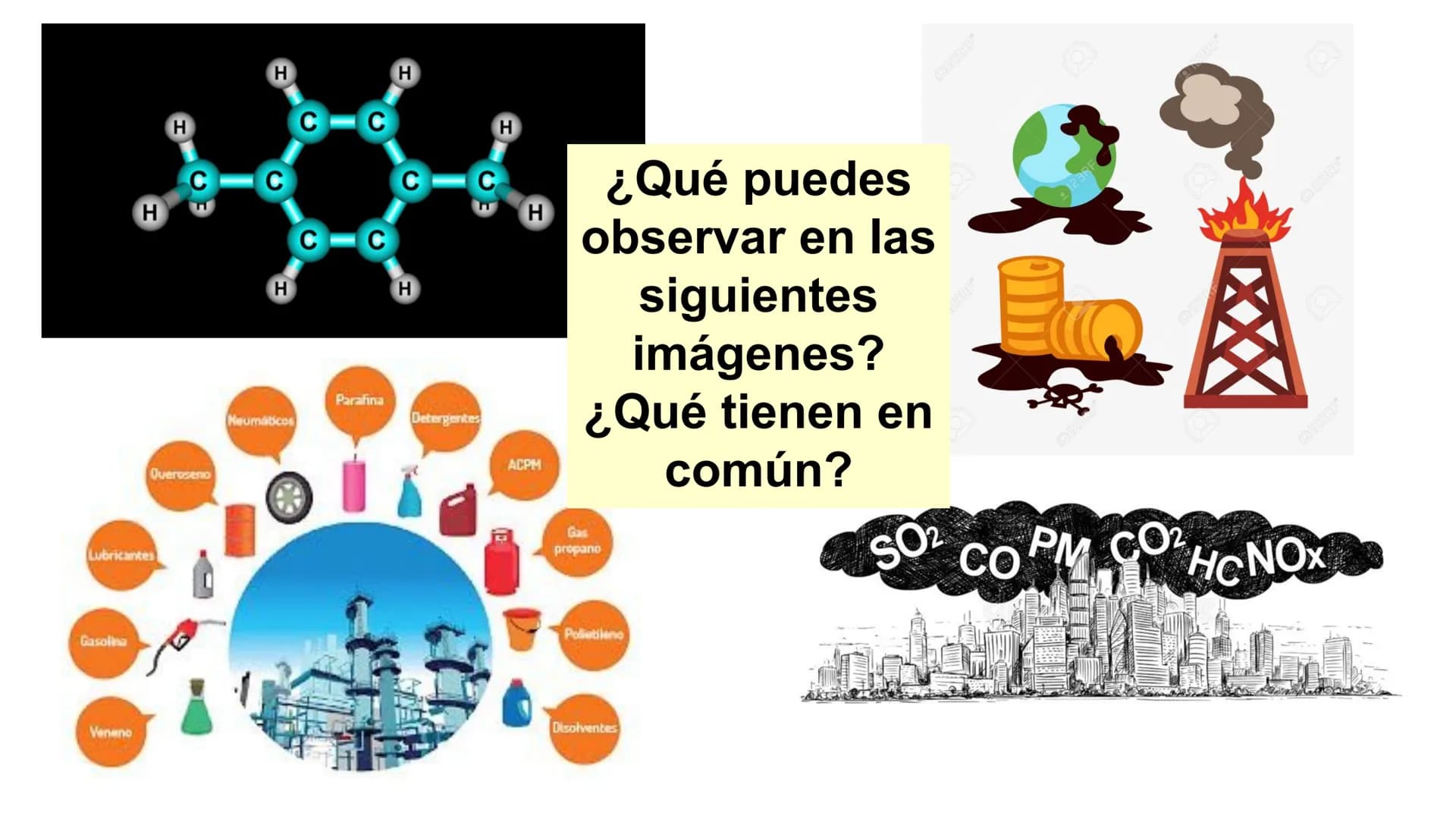 # Química Orgánica
"Grupos Funcionales"
Química H
H
H
C
C
H
C
C
C
C
H
H
C
C
H
H
Lubricantes
Gasolina
Queroseno
Parafina
Neumáticos
Deterge