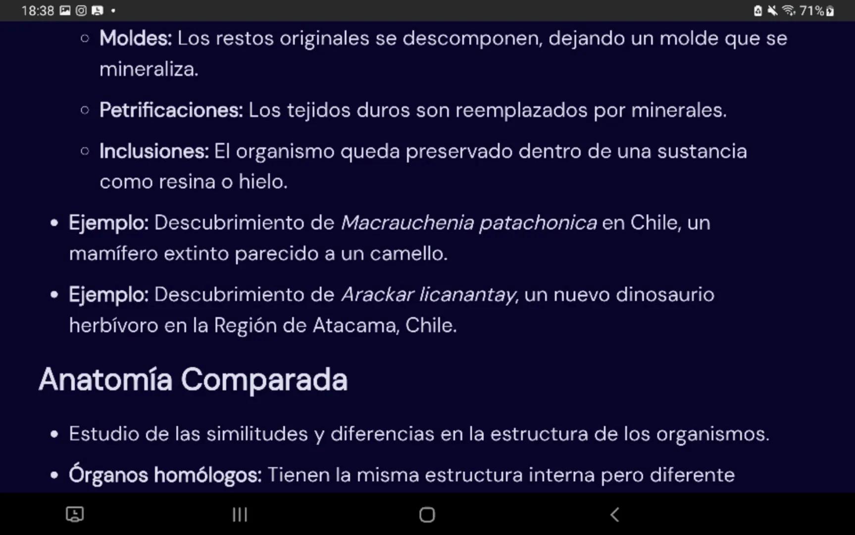 18:38
Evolución Biológica y Evidencias
Ideas Centrales
• La diversidad de la vida en la Tierra ha sido objeto de estudio a lo largo de la